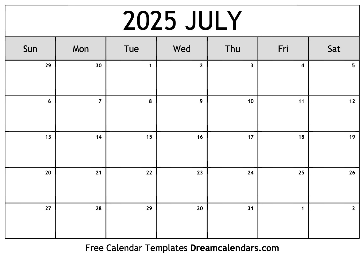 July 2025 Calendar - Free Printable With Holidays And Observances regarding Calendar For July 2025