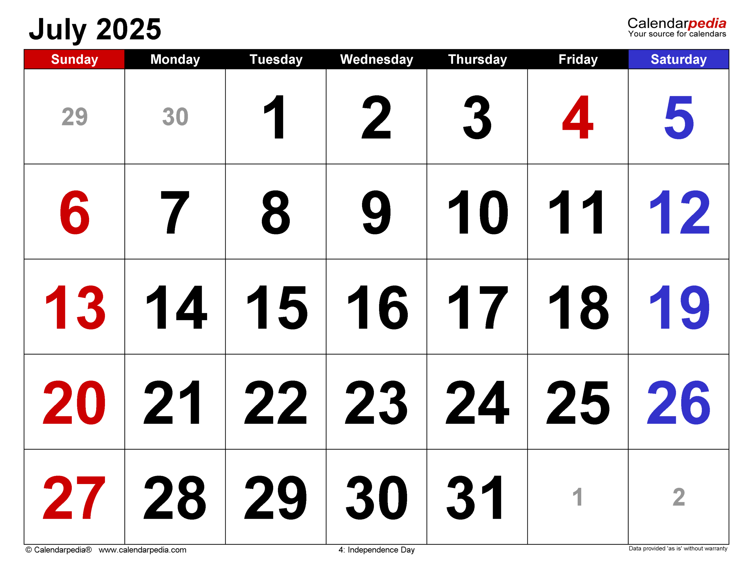 July 2025 Calendar | Templates For Word, Excel And Pdf regarding Calendar For July 2025