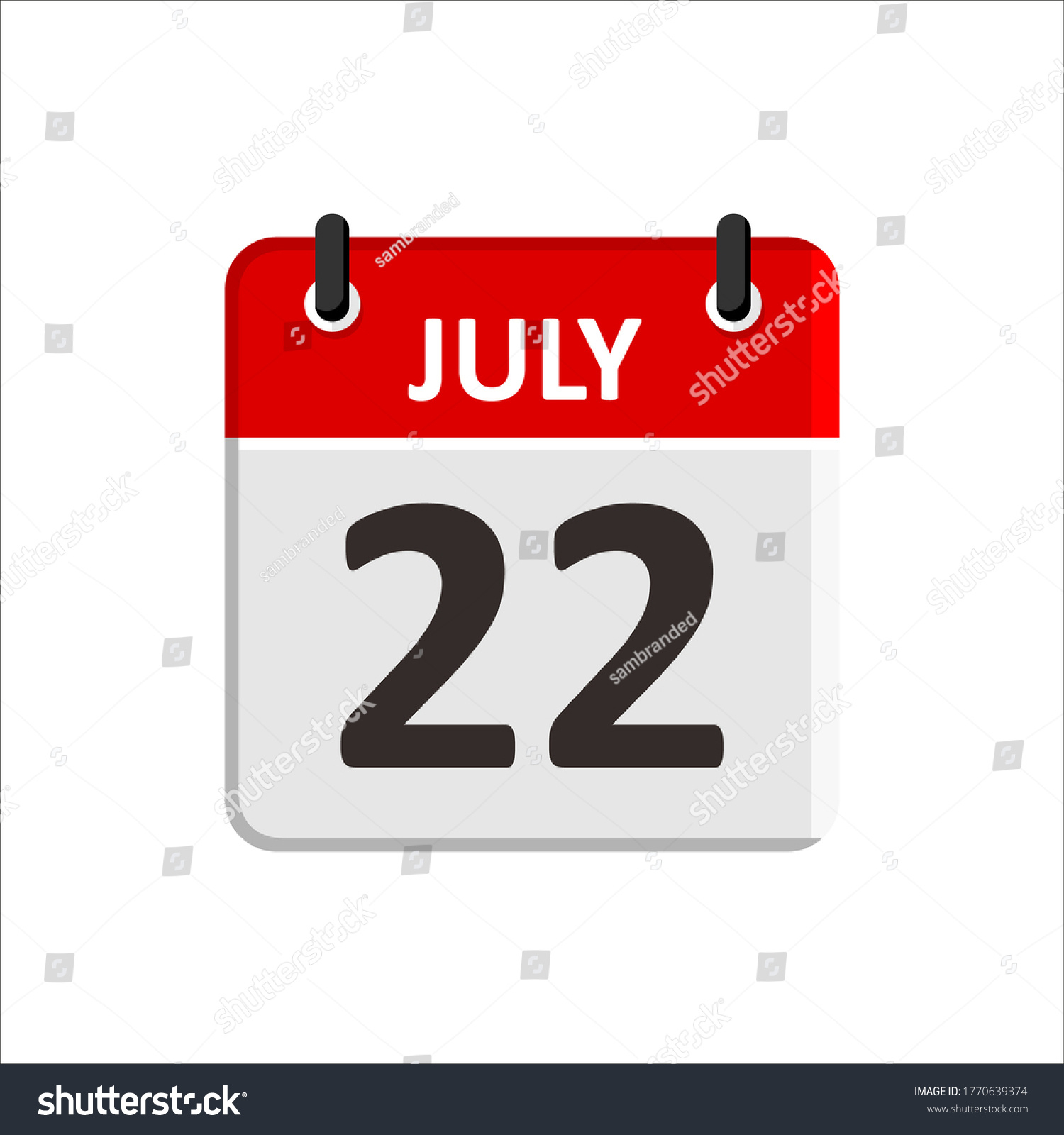 July 22 Calendar Icon Calendar Icon Stock Vector (Royalty Free pertaining to Calendar Emoji July 16 2024