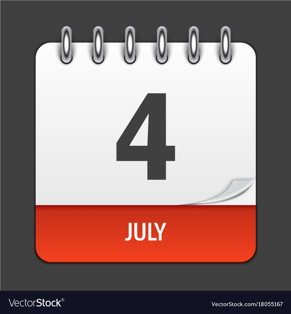 July 4 Calendar Daily Icon Royalty Free Vector Image with regard to Calendar Emoji July 4 2024