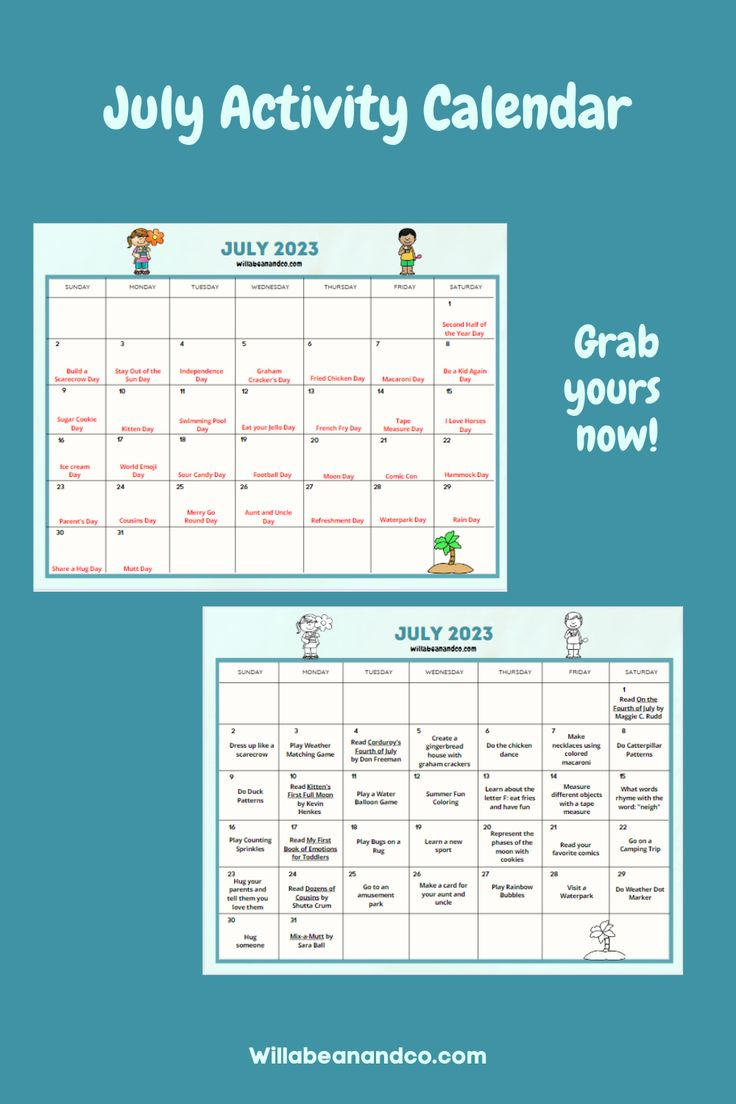 July Activity Calendar 2024 inside Activity Calendar For July 2024