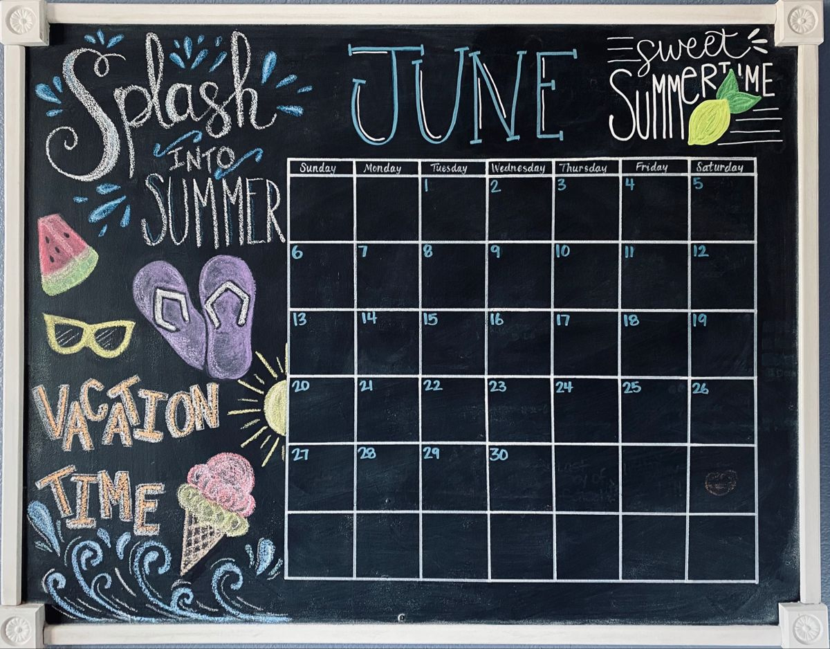 June Chalkboard Calendar 2021 In 2024 | Chalkboard Calendar, Dry within July Chalkboard Calendar Ideas 2024