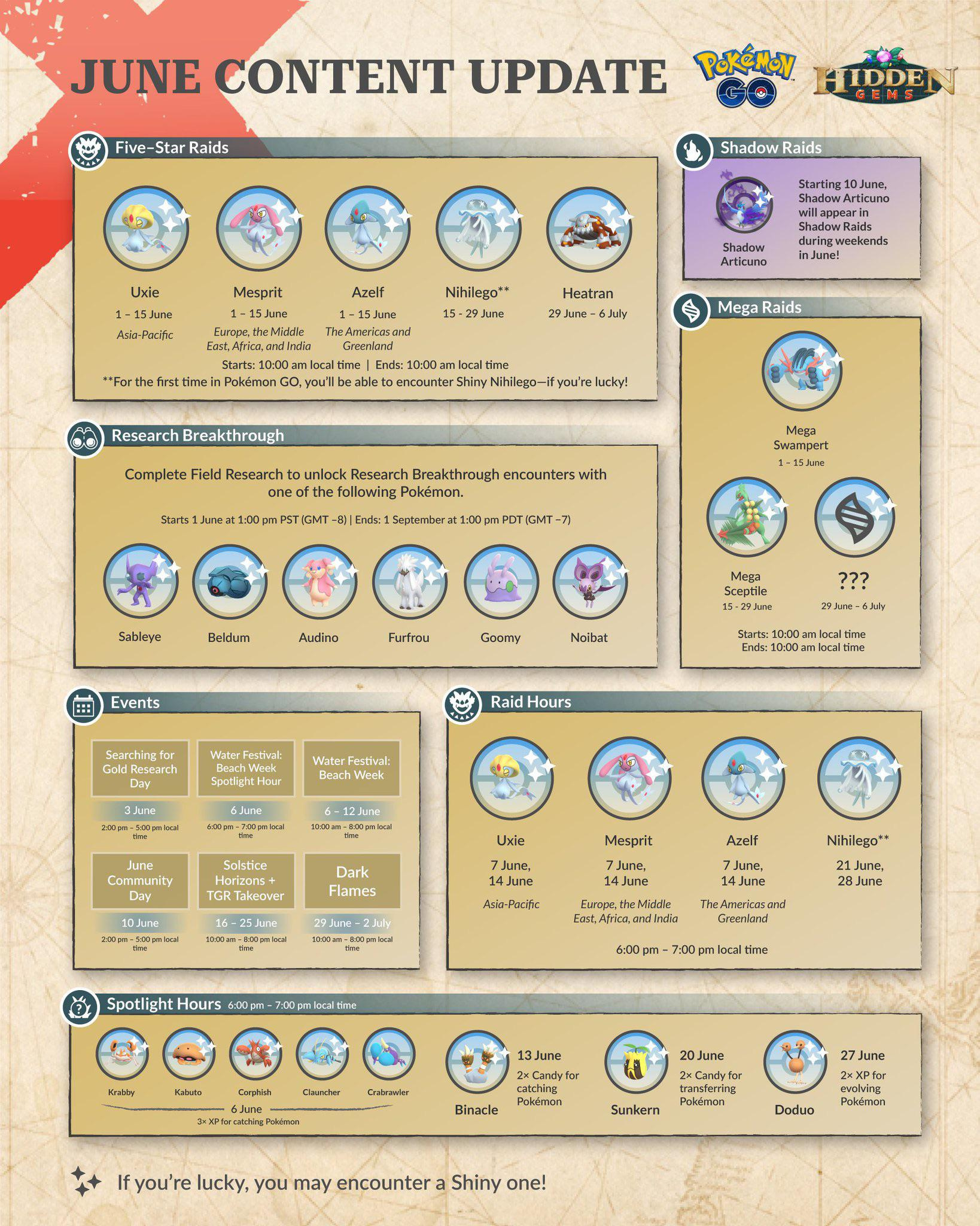 June Content Update Infographic From Niantic : R/Thesilphroad with Pokemon Go July Calendar 2024