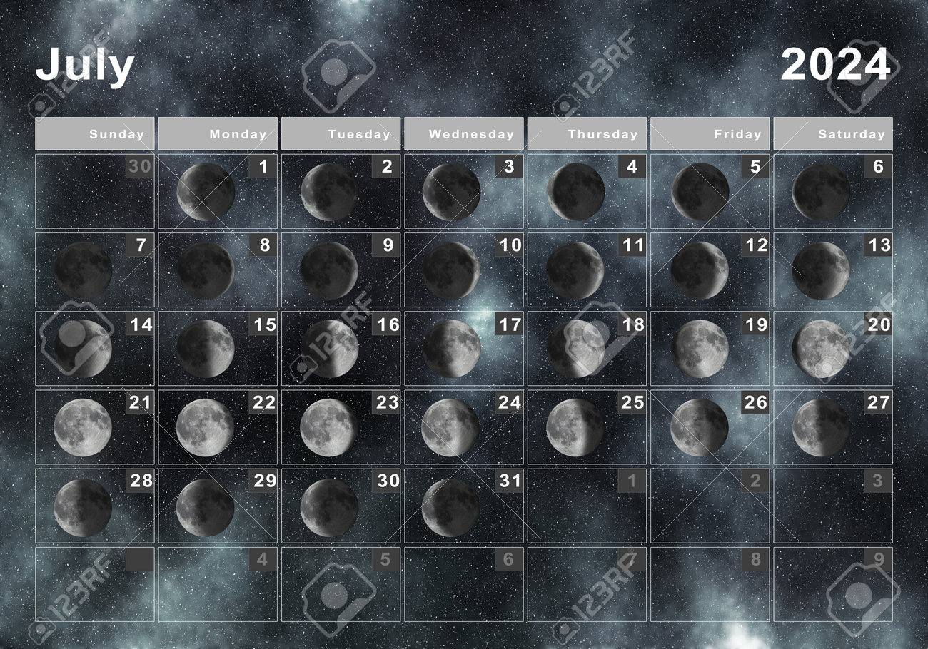 Lunar Calendar July 2024 In Eps, Illustrator, Jpg, Word,, 55% Off with July Moon Calendar 2024