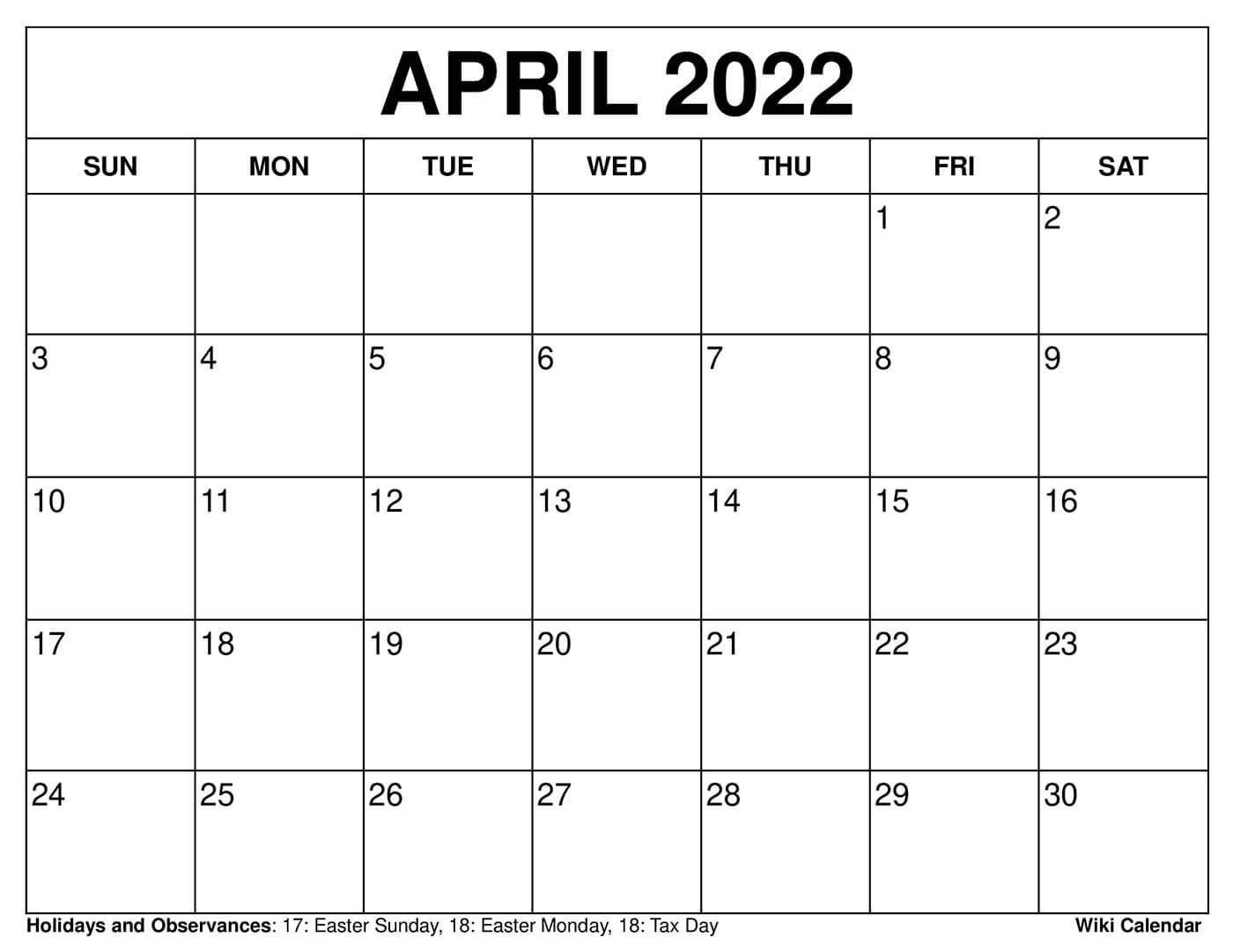 Printable April 2024 Calendar Templates With Holidays pertaining to Free Printable Calendar 2024 April May June