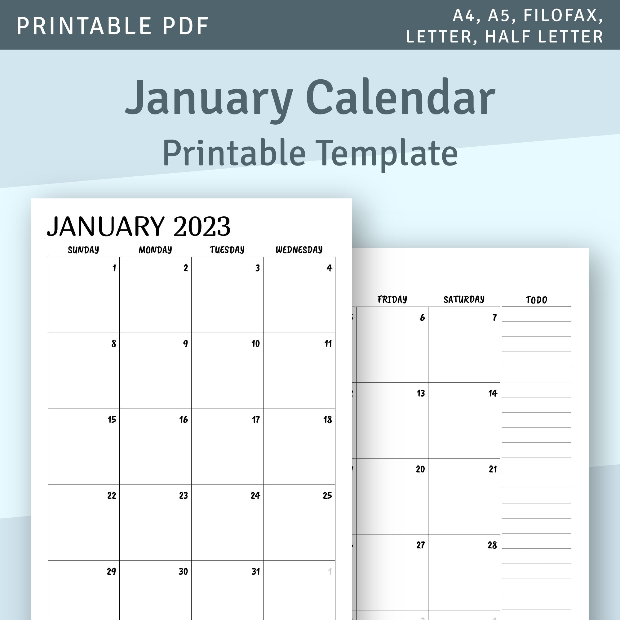 Printable Calendar Monthly 2024 2025, Month On Two Page Planner with Free Printable Calendar 2024 5.5 X 8.5
