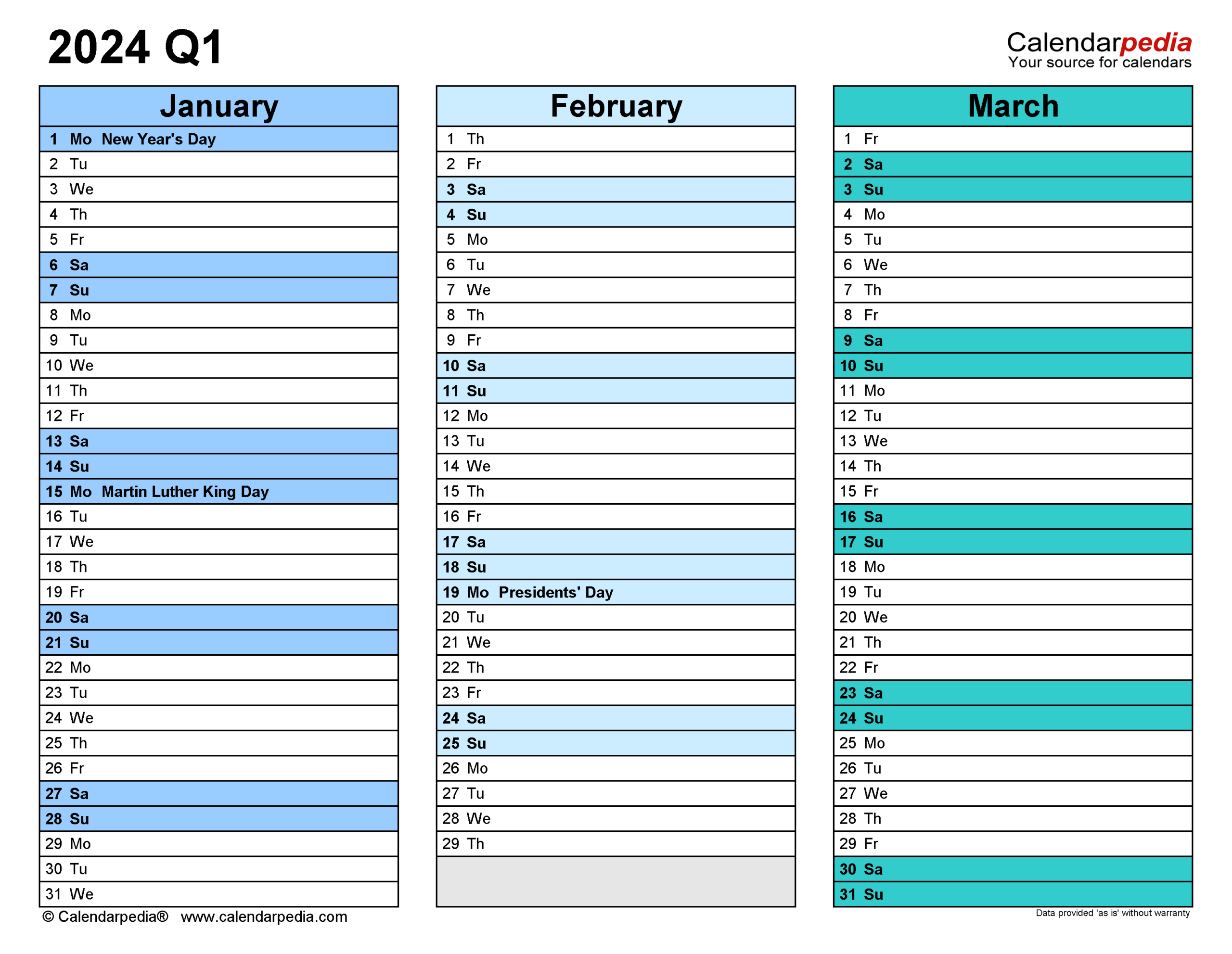 Quarterly Calendars 2024 - Free Printable Pdf Templates in Free Printable Calendar 2024 Quarterly