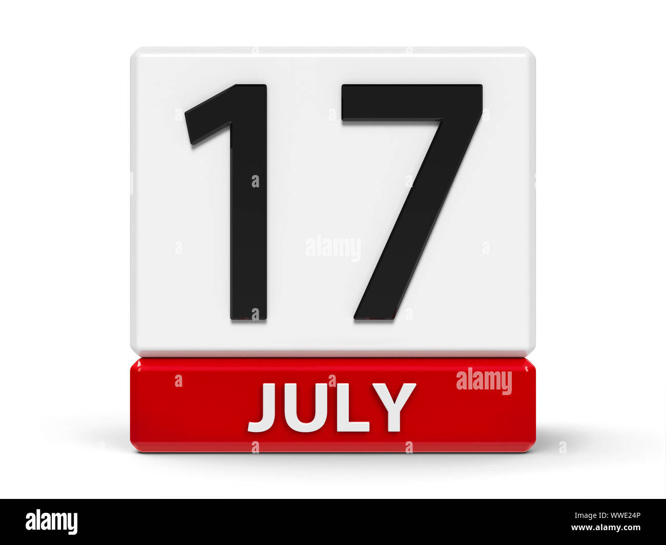 Red And White Calendar Icon From Cubes - The Seventeenth Of July intended for Calendar Emoji July 19 2024