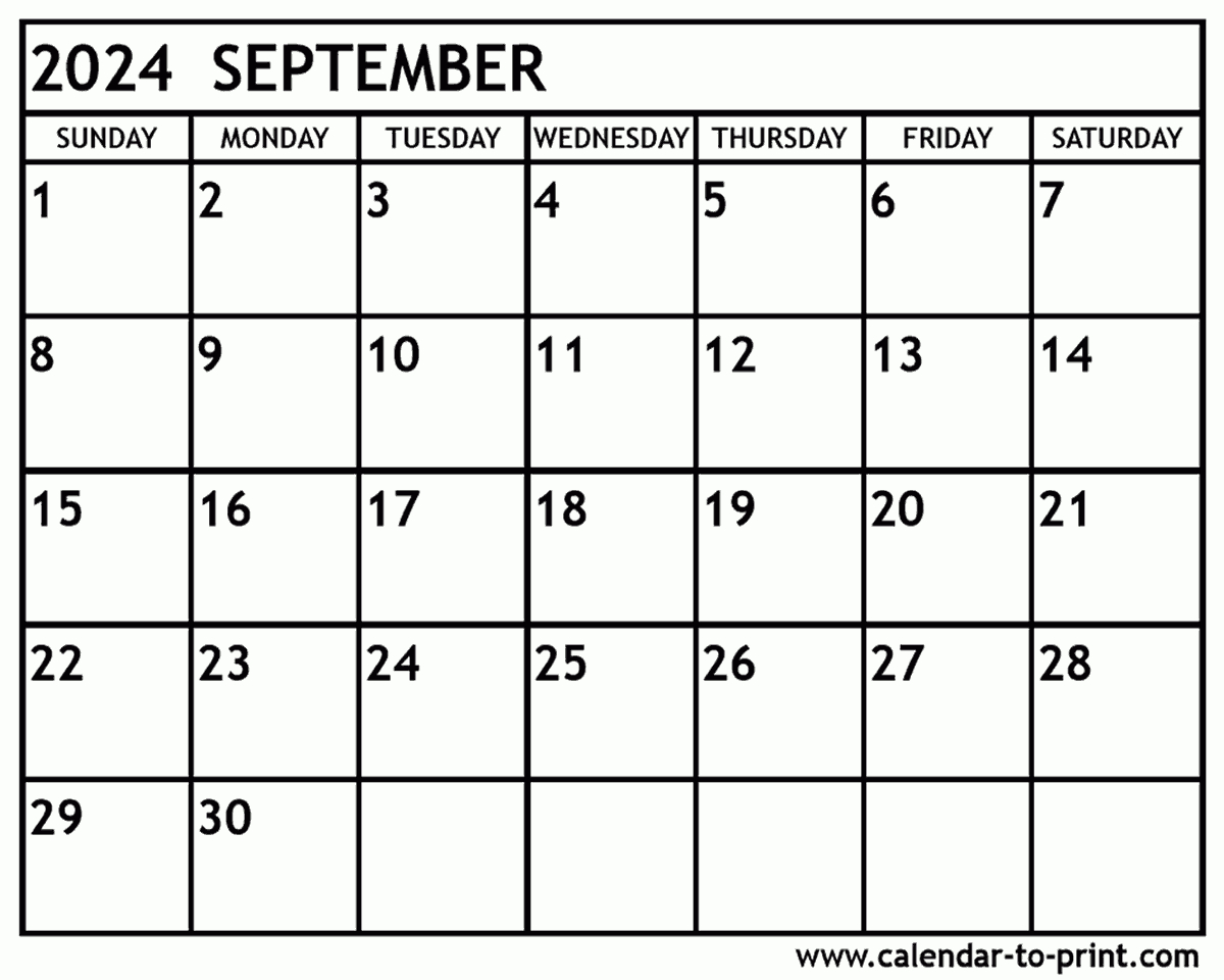 September 2024 Calendar Printable throughout Free Printable Calendar 2024 September