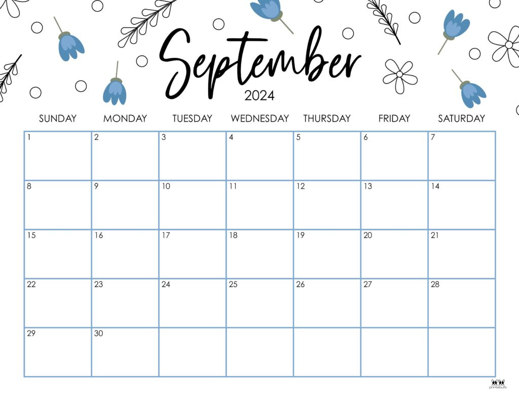 September 2024 Calendars - 50 Free Printables | Printabulls in Free Printable Calendar 2024 September