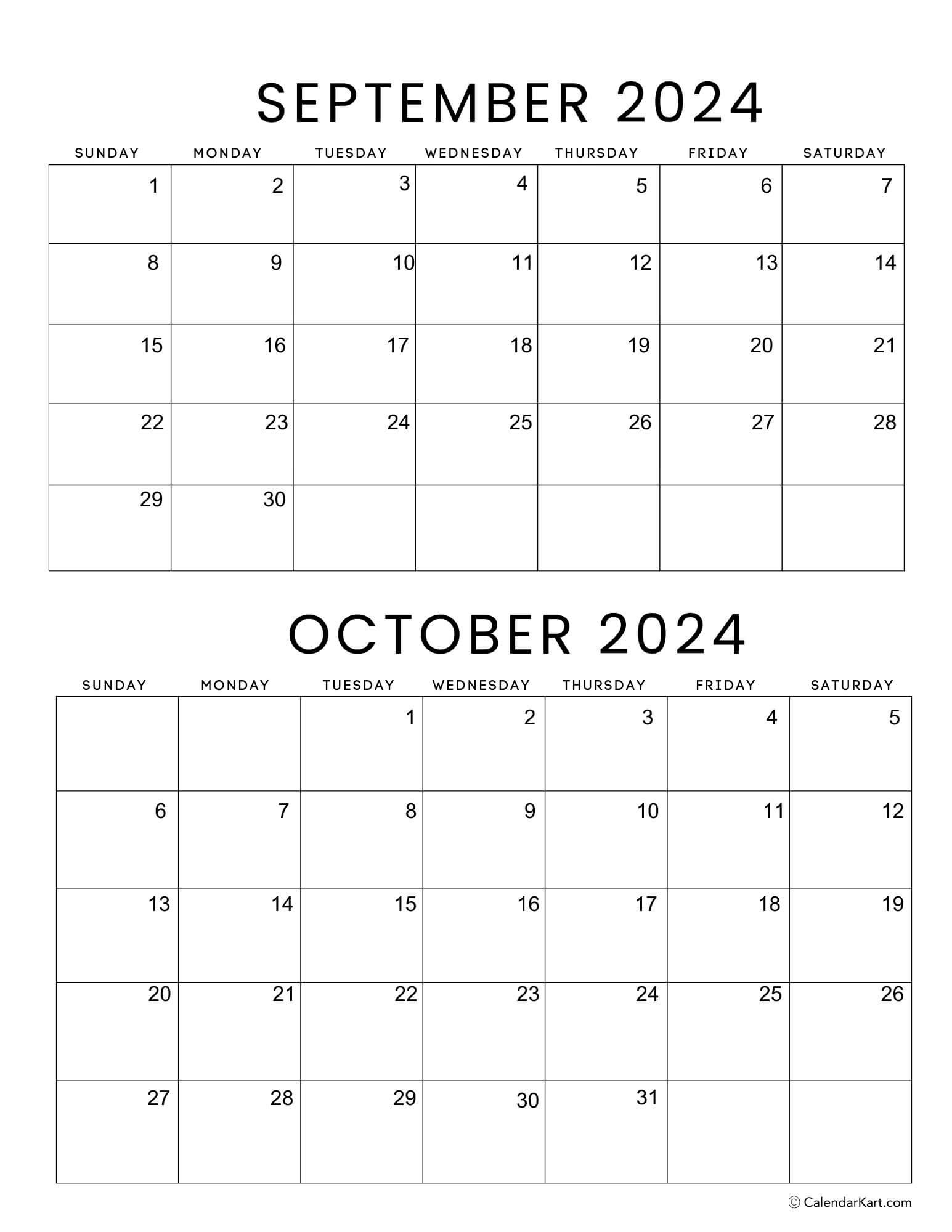 September October 2024 Calendar (5Th Bi-Monthly) - Calendarkart in July August September October 2024 Calendar