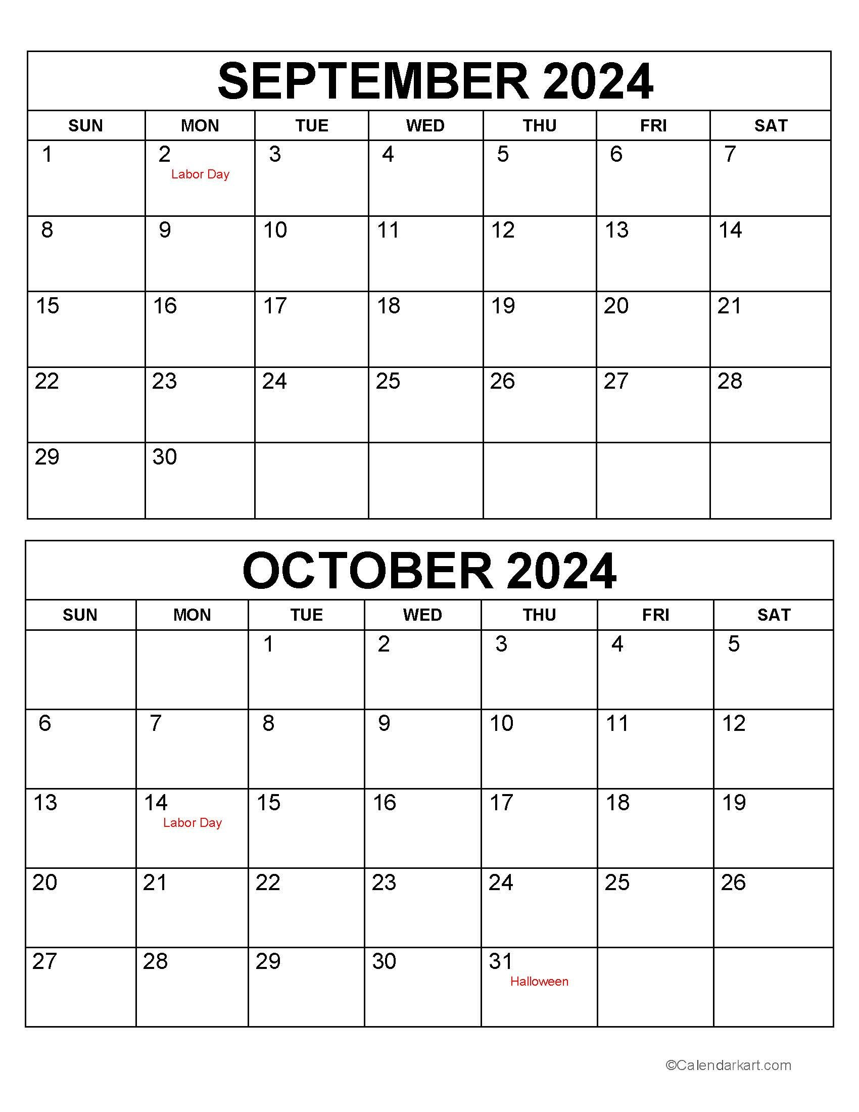 September October 2024 Calendar (5Th Bi-Monthly) - Calendarkart throughout July August September October 2024 Calendar