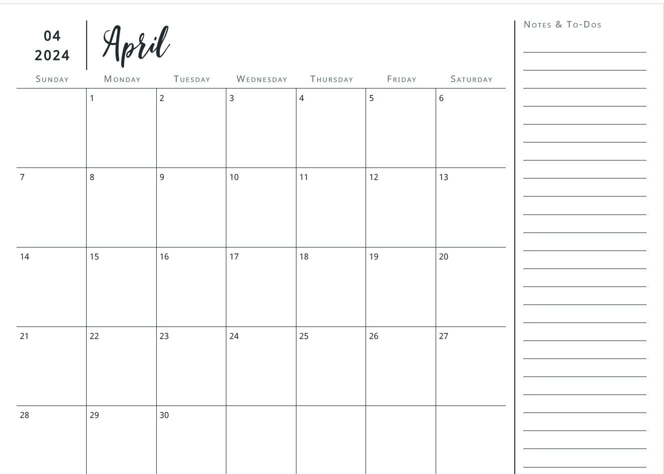 Stylish Free, Printable Calendars For 2024 with regard to Free Printable Calendar 2024 With Notes