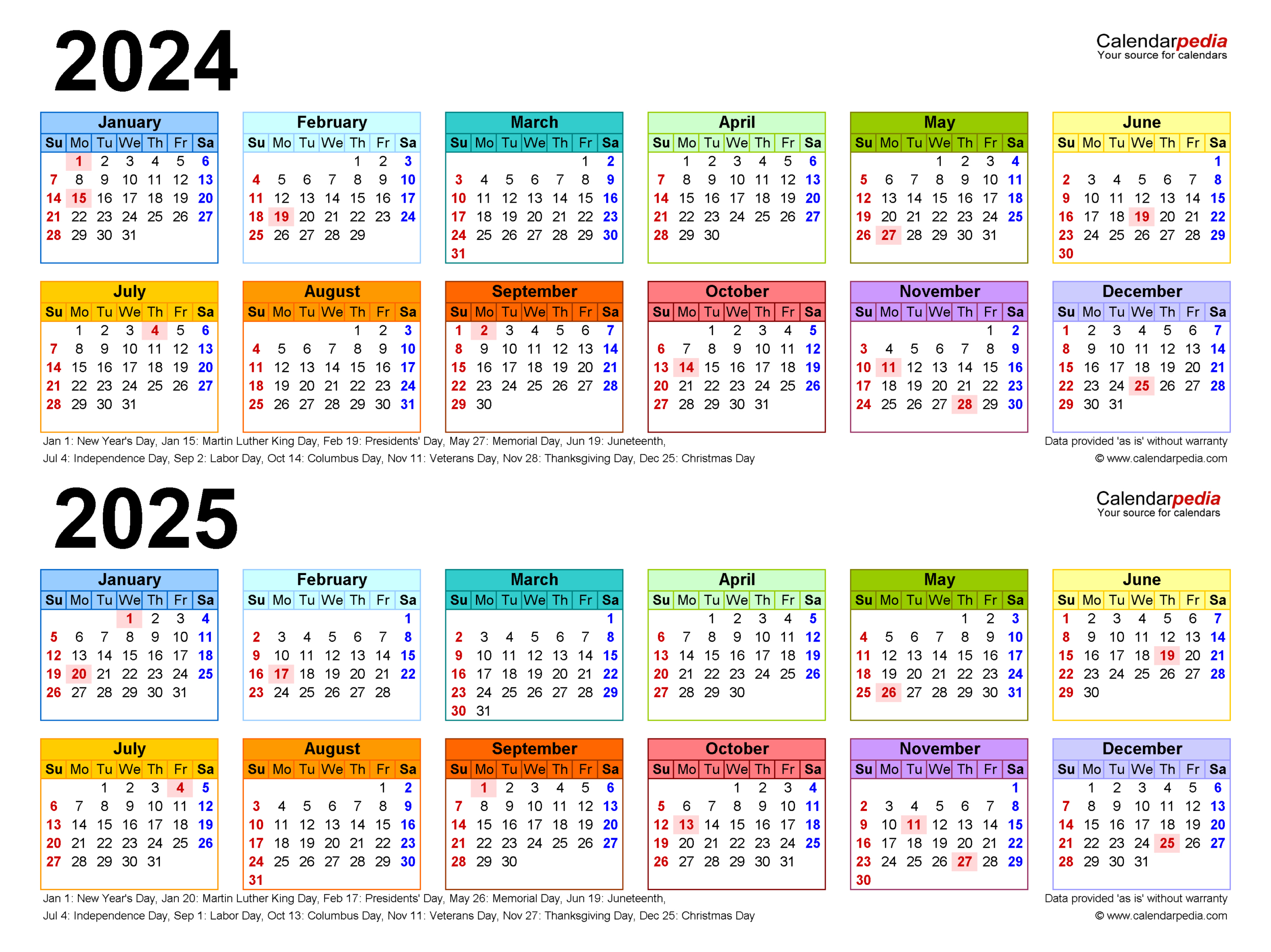 2024-2025 Two Year Calendar - Free Printable Pdf Templates regarding Free Printable Calendar 2024/2025