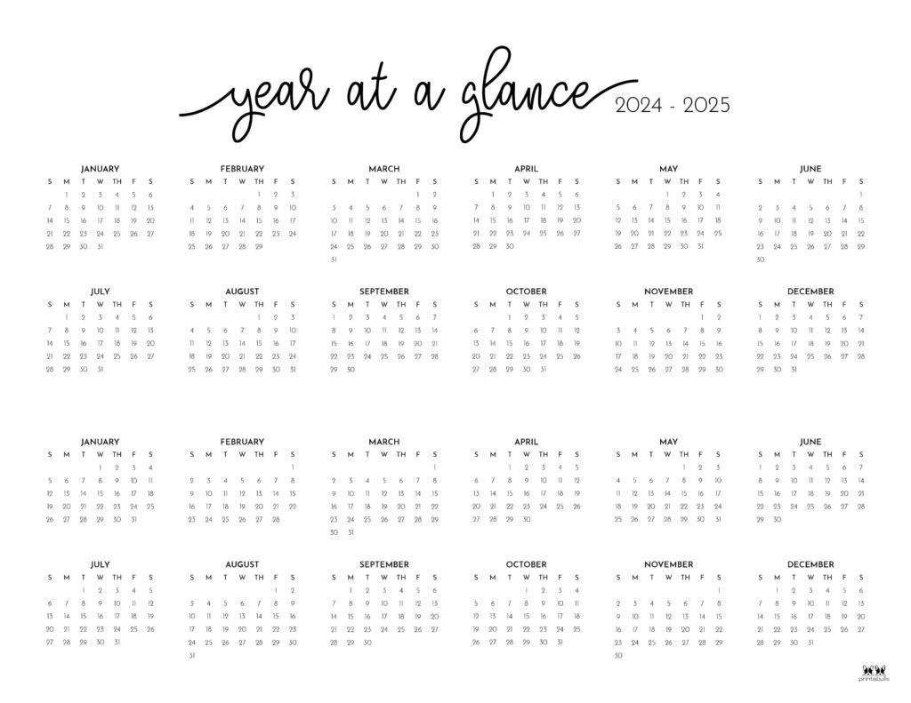 2024-2025 Two Year Calendars - 10 Free Printables | Printabulls for Free Printable Calendar 2024/2025