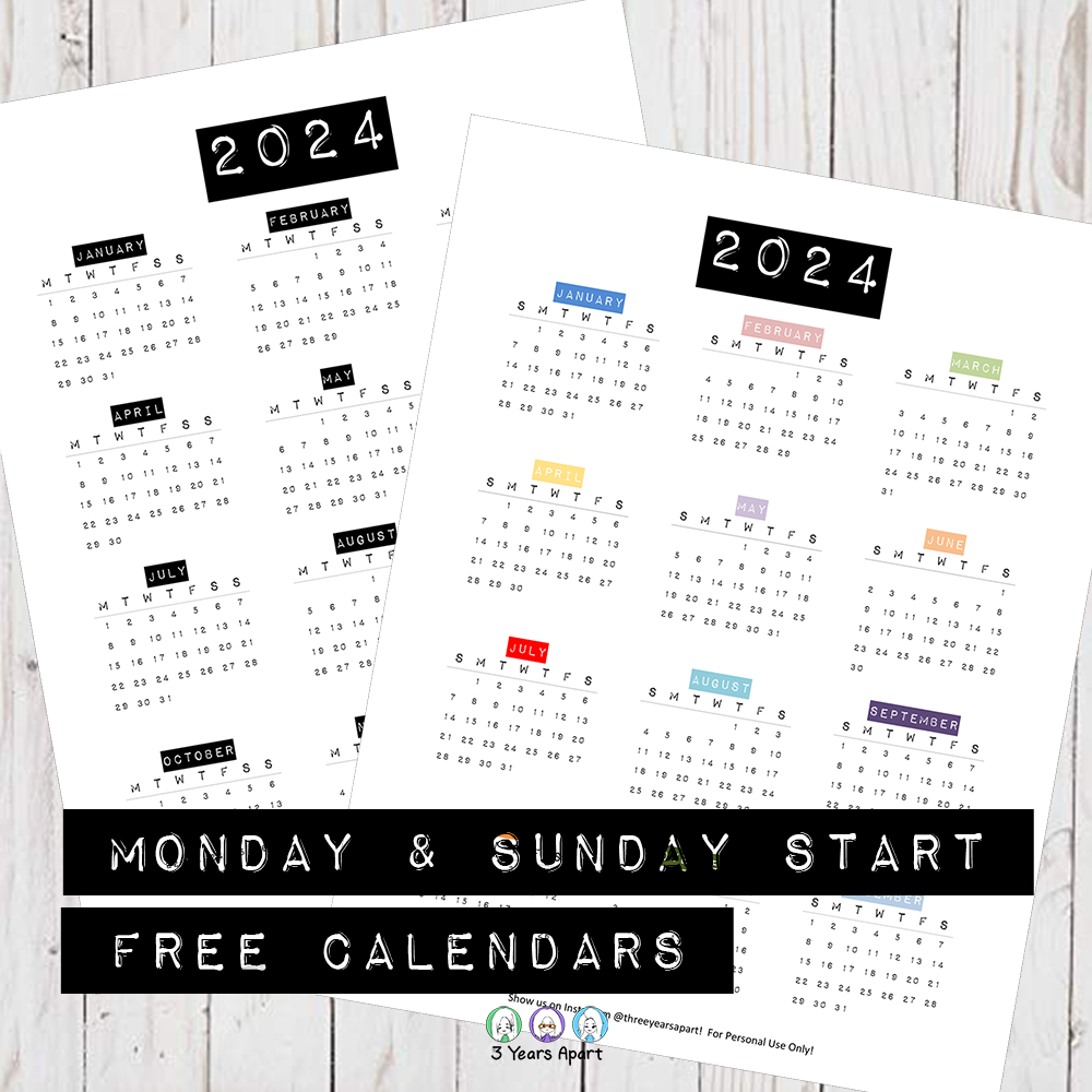 2024 Calendar Free Printable | Bullet Journal And Planner Free intended for Free Printable Bullet Journal Calendar 2024