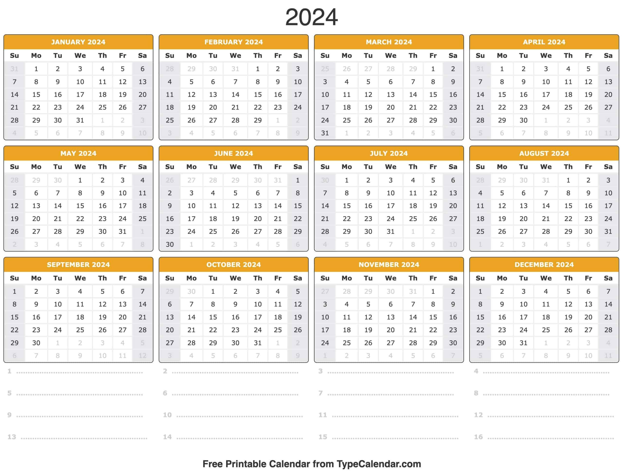 2024 Calendar: Free Printable Calendar With Holidays pertaining to Free Printable Business Card Size Calendar 2024