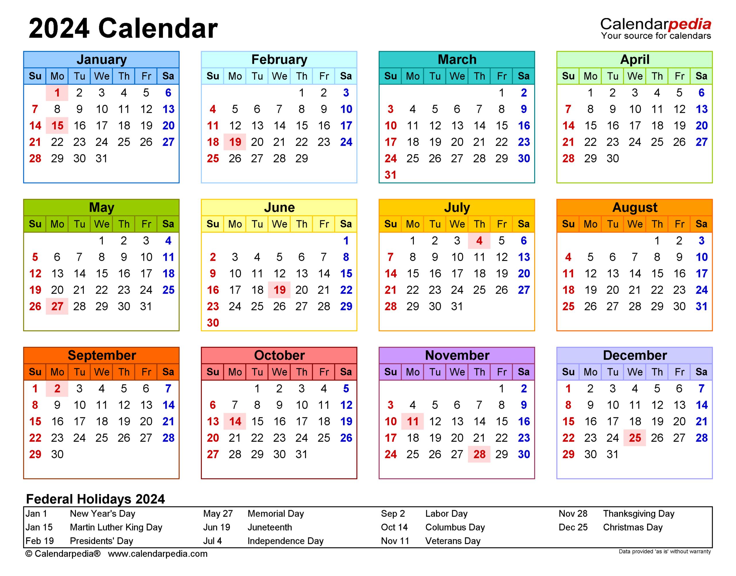 2024 Calendar - Free Printable Pdf Templates - Calendarpedia for Free Printable Calendar 2024 Calendarpedia