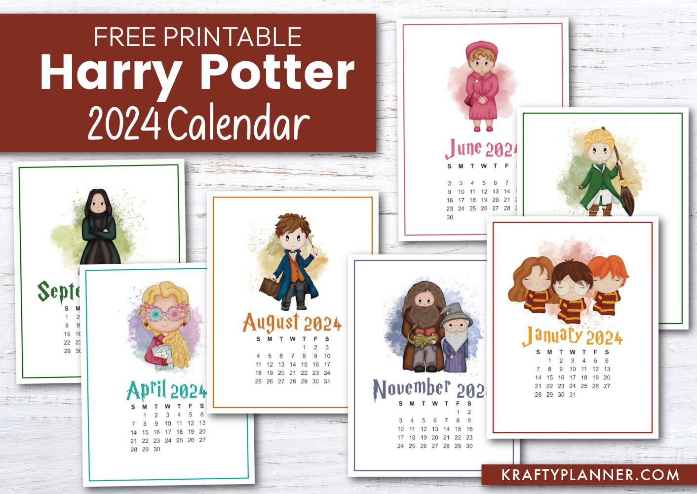 2024 Harry Potter Calendar | Free Printable — Krafty Planner within Free Printable Calendar 2024 Harry Potter