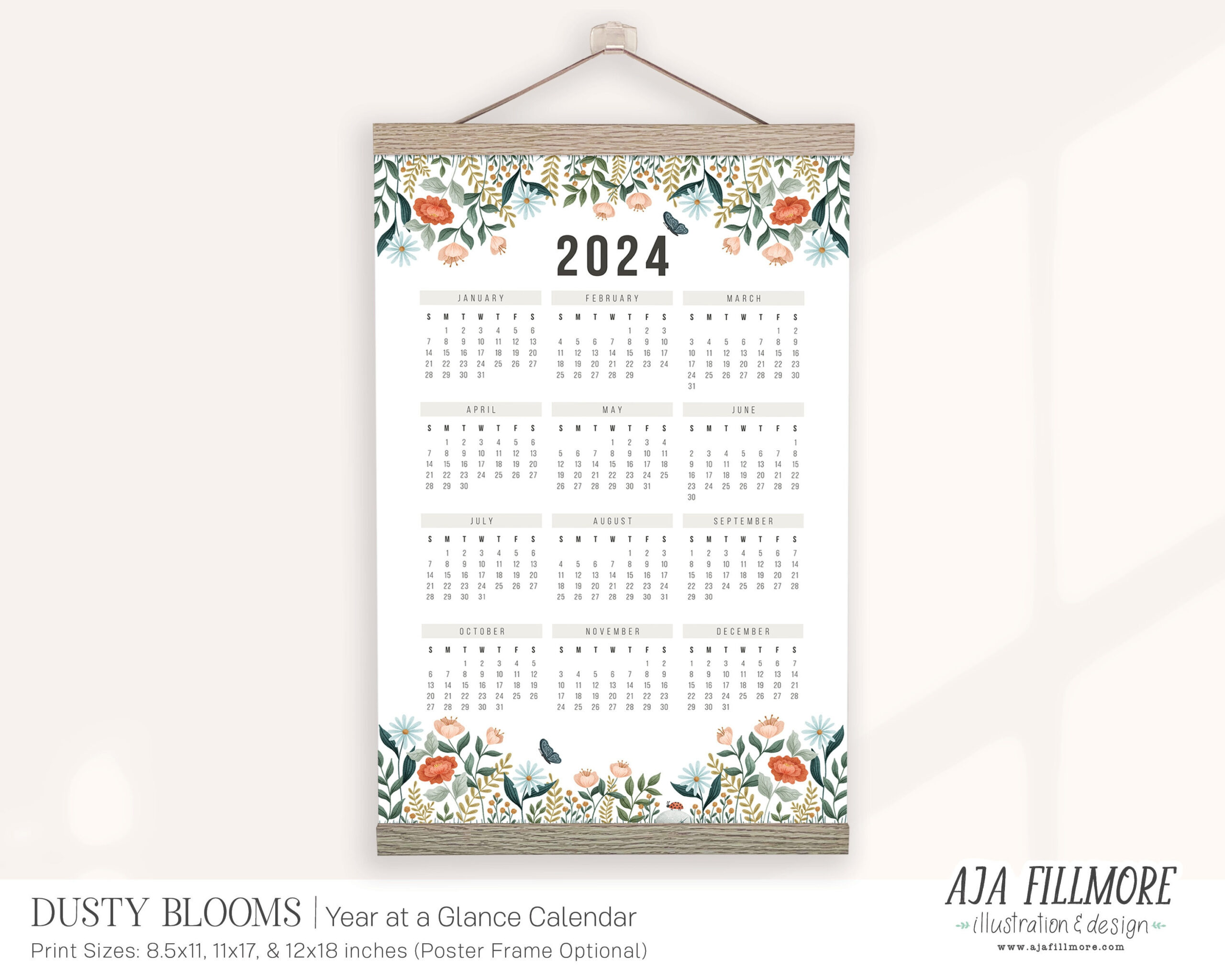 2024 Year At A Glance Calendar Year At A Glance Calendar Makes A for Free Printable Calendar 2024 Waterproof