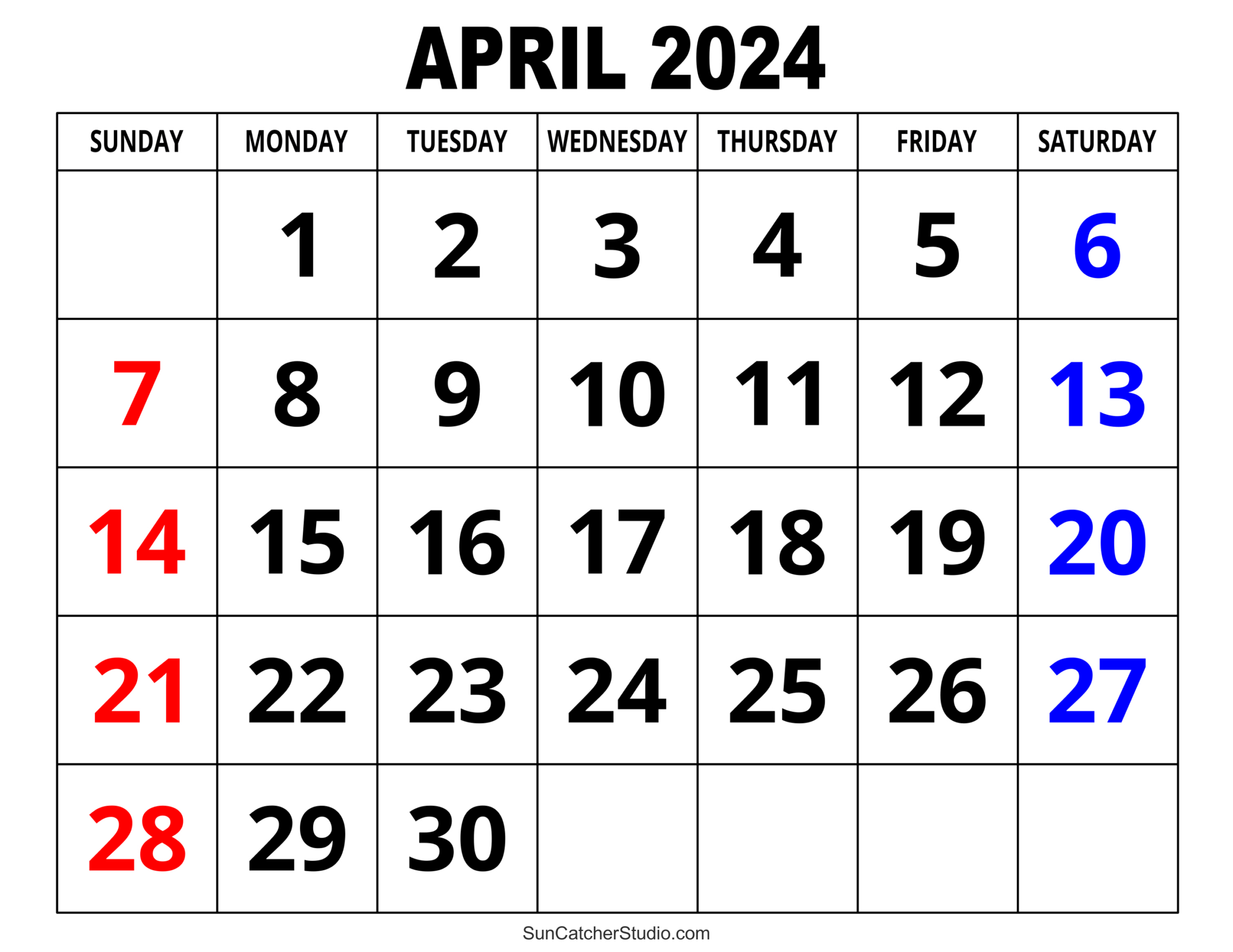 April 2024 Calendar (Free Printable) – Diy Projects, Patterns regarding Free Printable April 2024 Monthly Calendar With Holidays