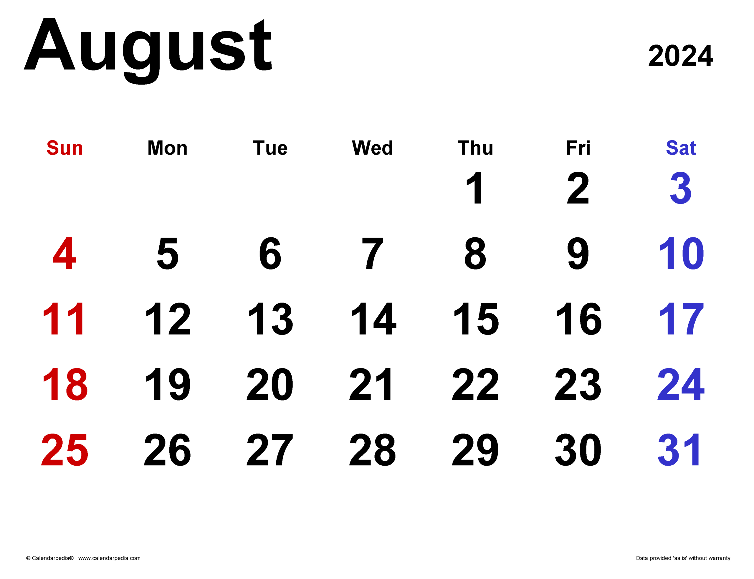 August 2024 Calendar | Templates For Word, Excel And Pdf for August Theme Calendar 2024