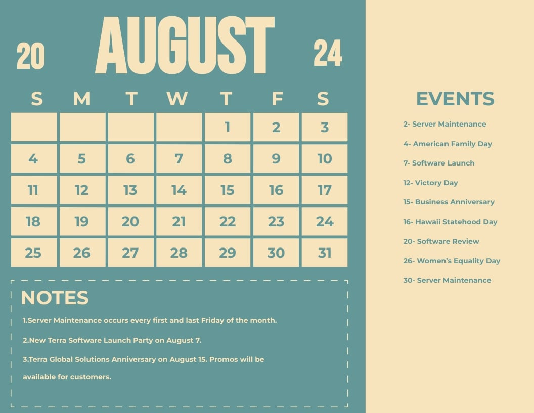 August 2024 Calendar With Holidays Template - Edit Online in Show August Calendar 2024