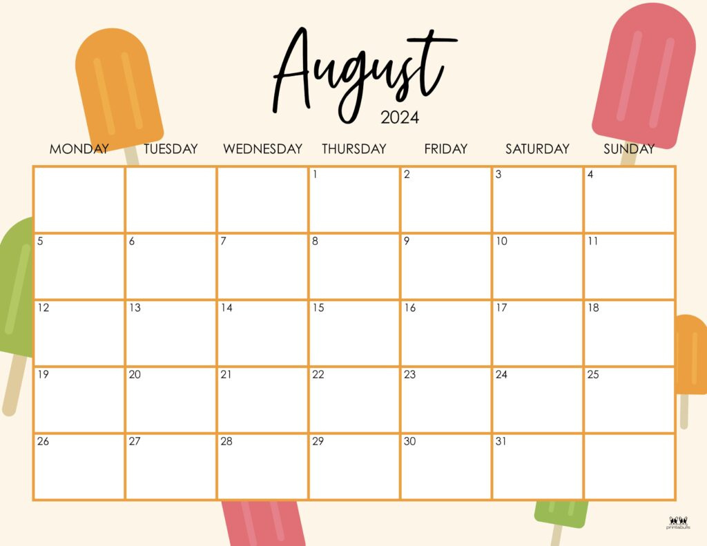 August 2024 Calendars - 50 Free Printables | Printabulls with regard to Show Me The Calendar For August 2024