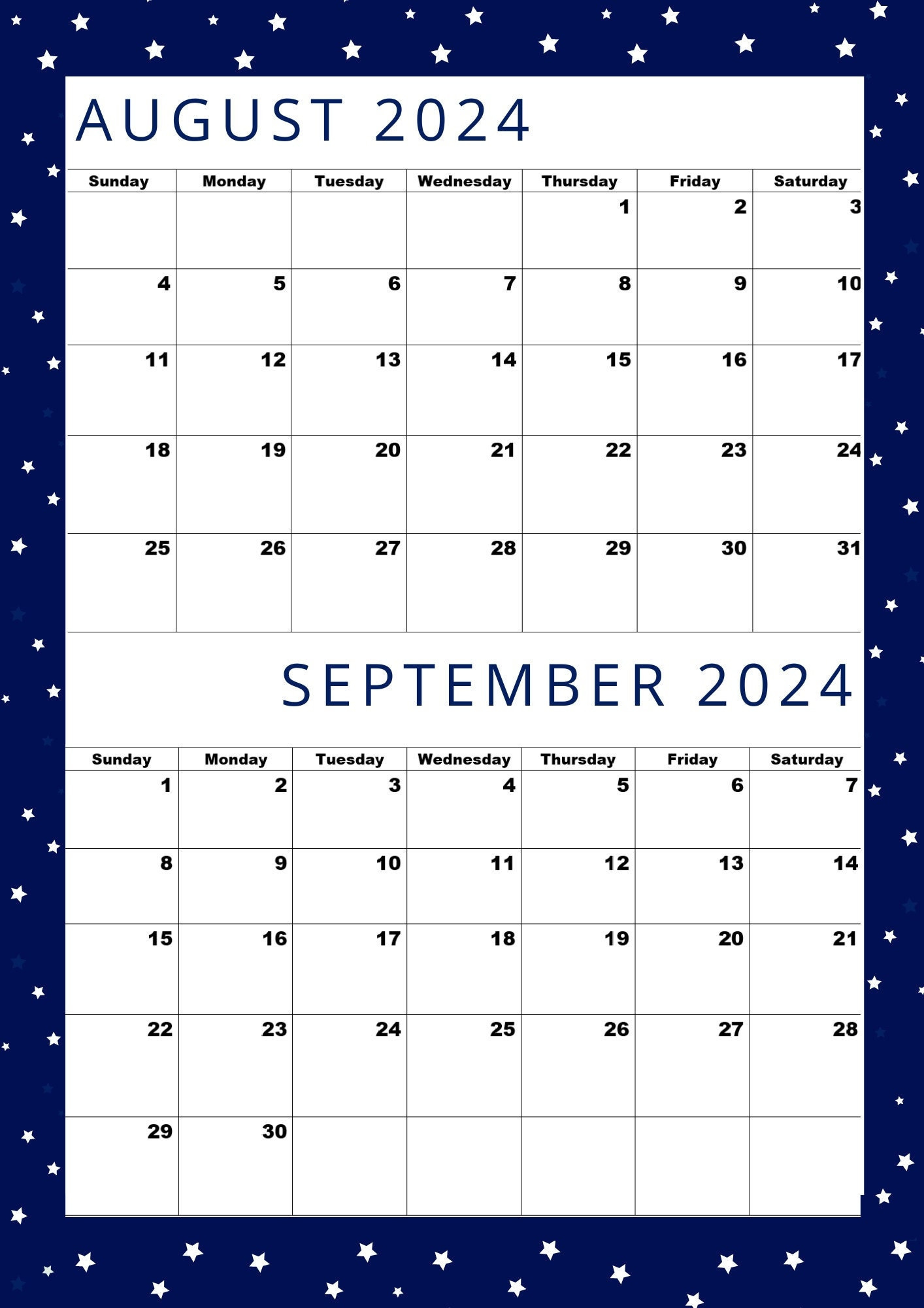 August 2024 Calendar,September 2024 Calendar,August 2024 Sep 2024 intended for August September 2024 Calendar Printable