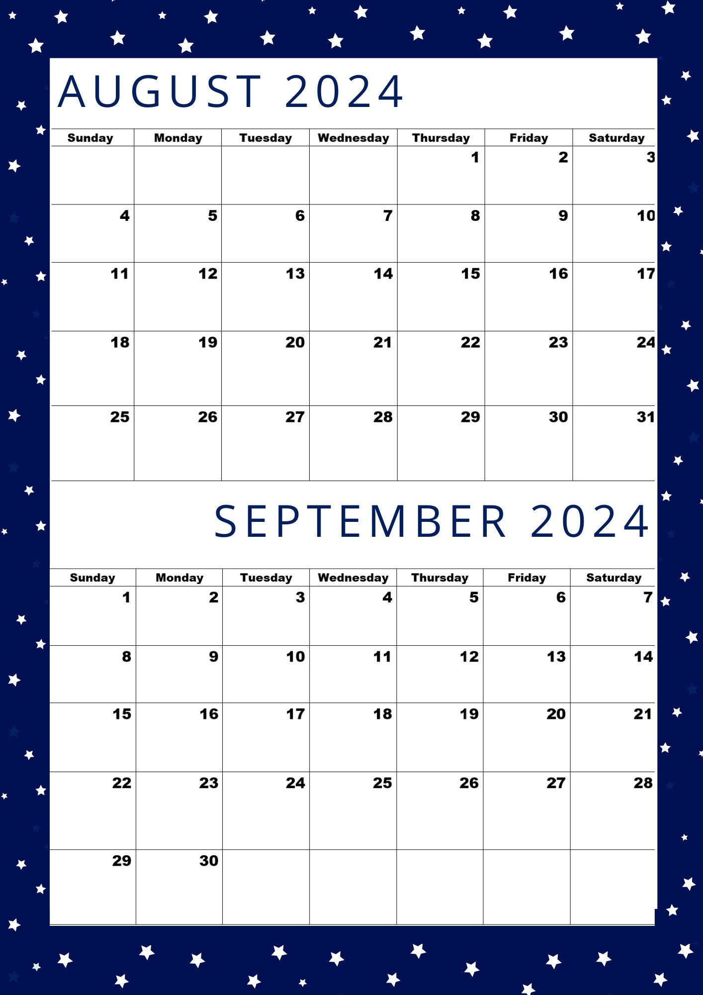 August 2024 Kalender,September 2024 Kalender,August 2024 Sep 2024 with regard to August To September 2024 Calendar