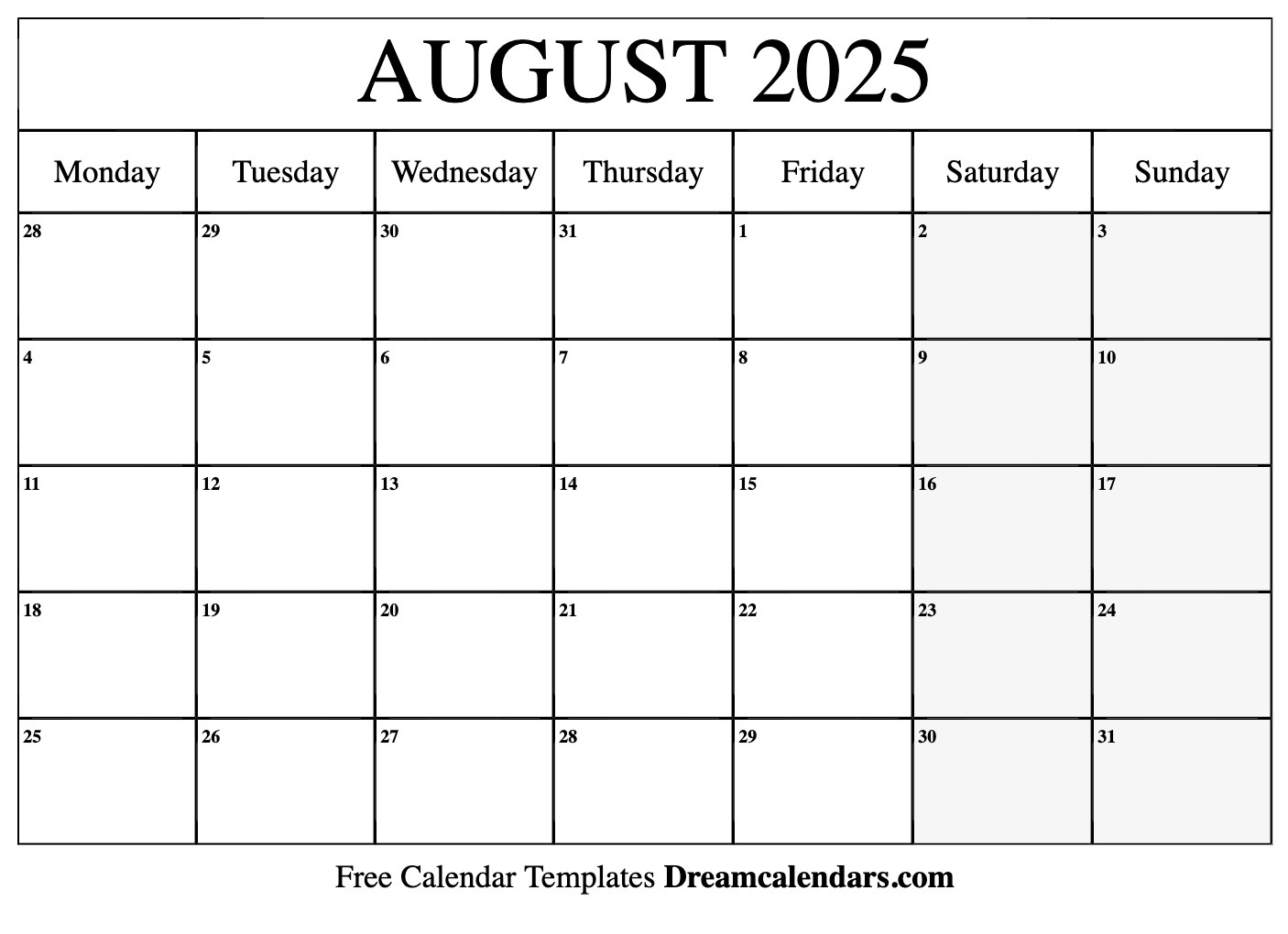 August 2025 Calendar - Free Printable With Holidays And Observances for Calendar 2025 August