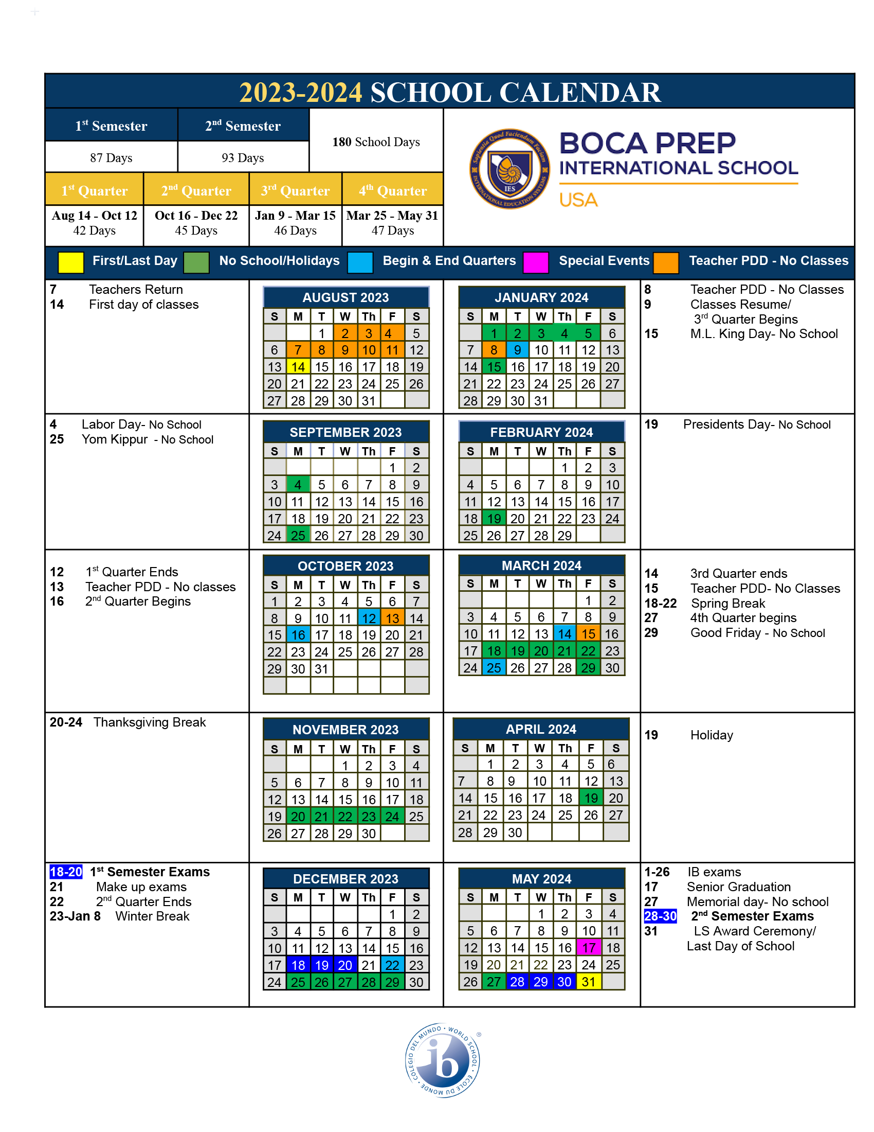 Bpis Calendar - Boca Prep International School throughout Augusta County Schools Calendar 24-25