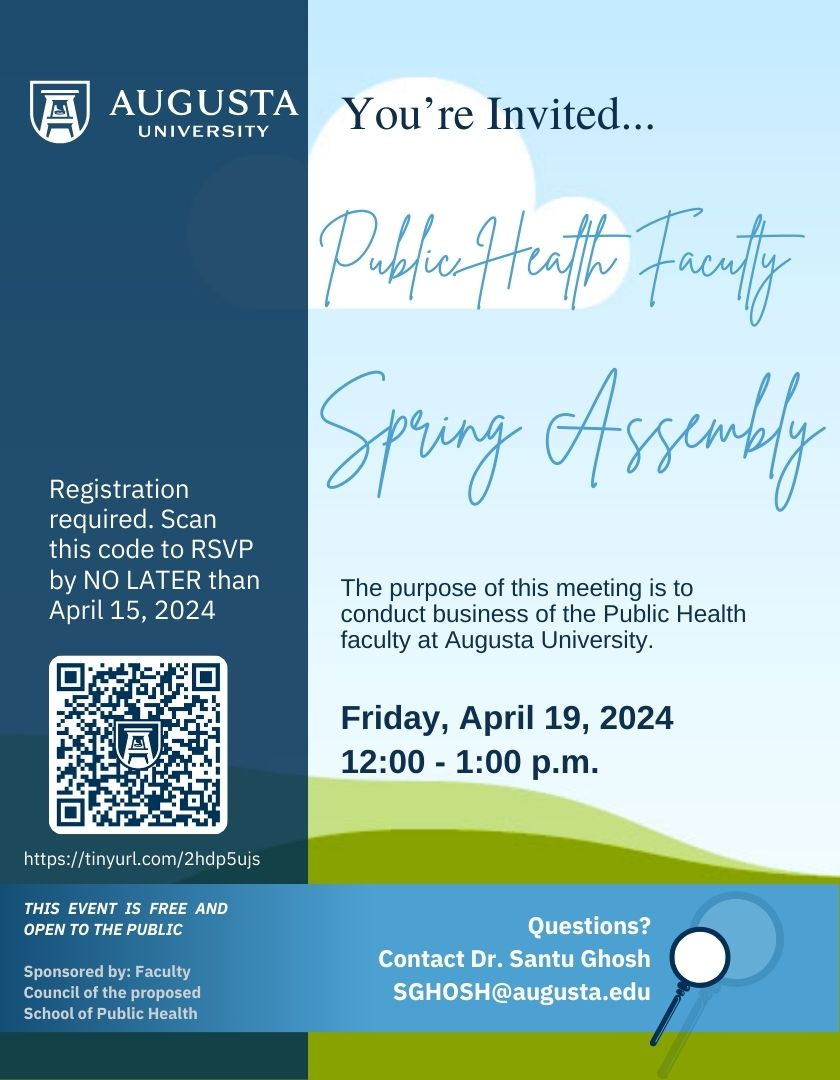 Event Calendar - Public Health Faculty Spring Assembly in Augusta University Calendar 2024