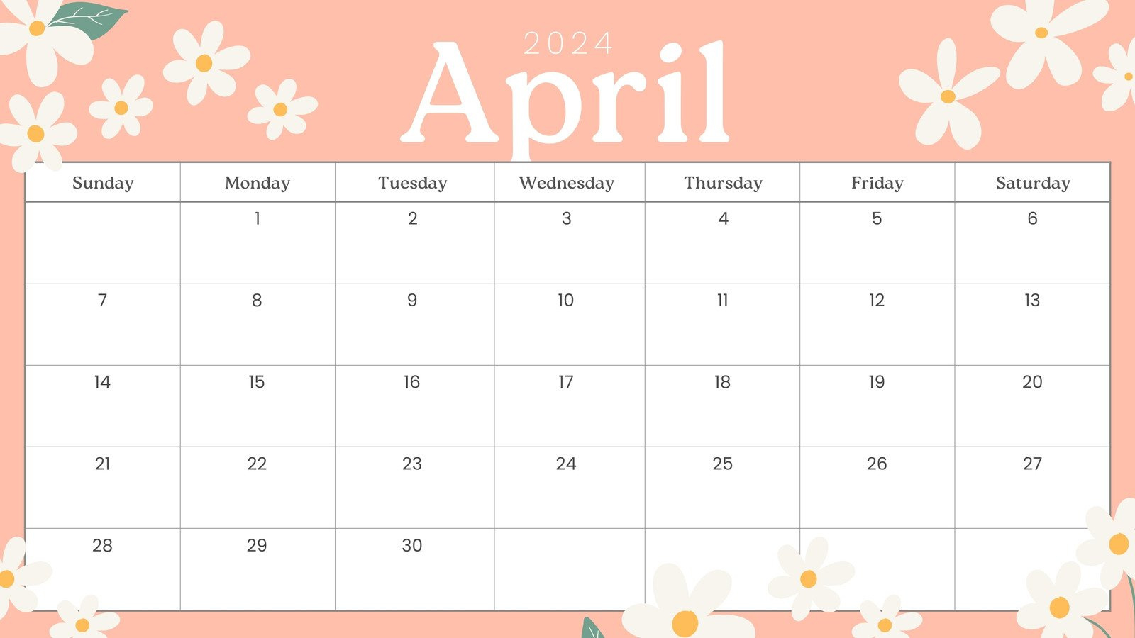 Free And Customizable April 2024 Calendar Templates | Canva with Free Printable April 2024 Calendar Cute