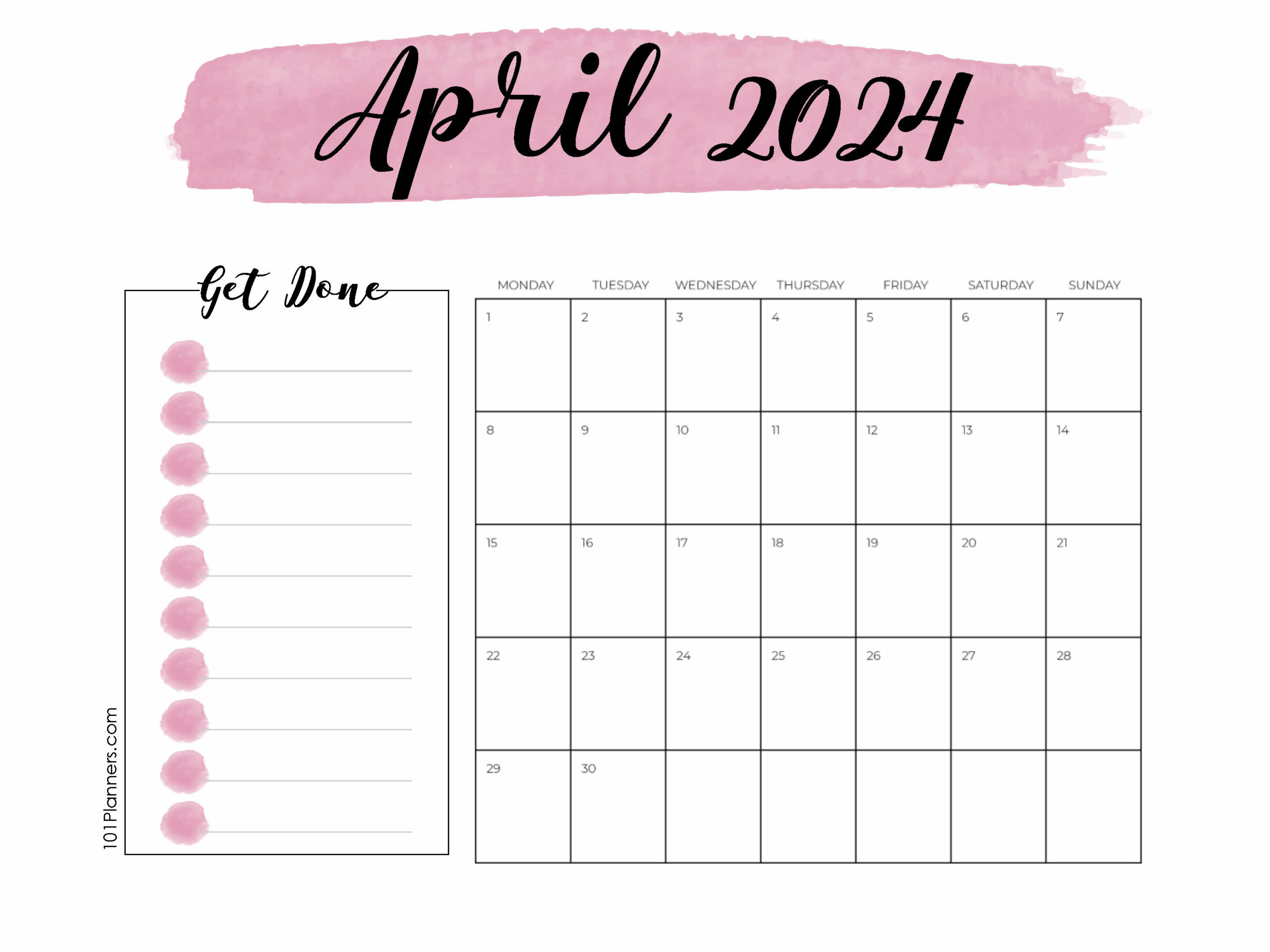 Free April 2024 Calendars | 101 Different Designs And Borders inside Free Printable Bullet Journal Calendar April 2024