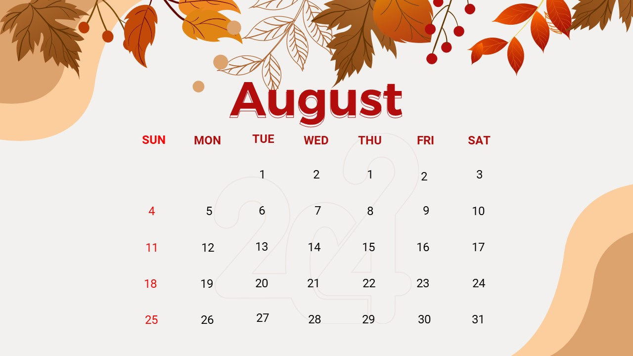 Free August 2024 Calendar Template Powerpoint &amp;amp; Google Slides inside Google Calendar August 2024