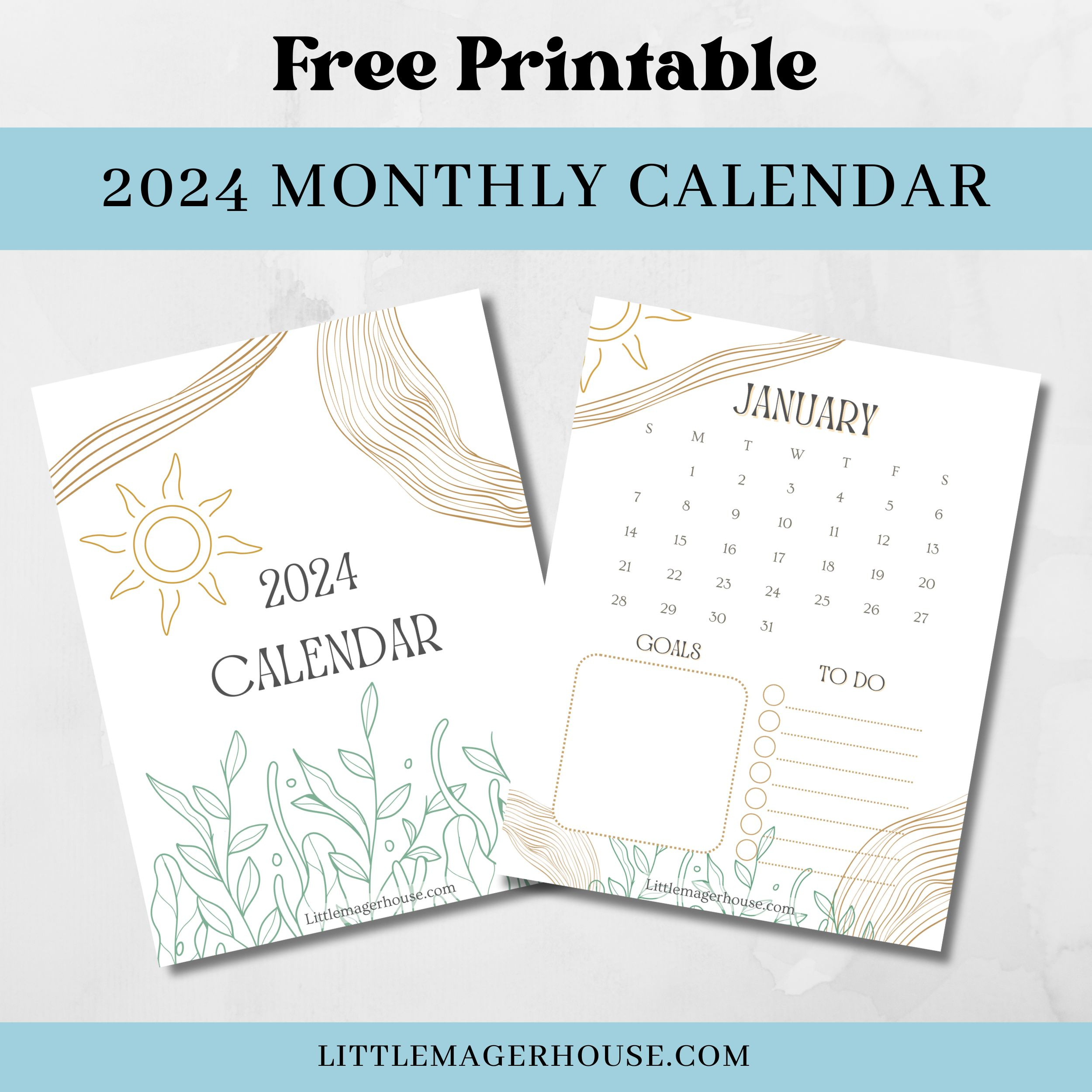 Free Printable 2024 Calendar - Boho Style - Little Mager House regarding Free Printable Calendar 2024 October Hippie