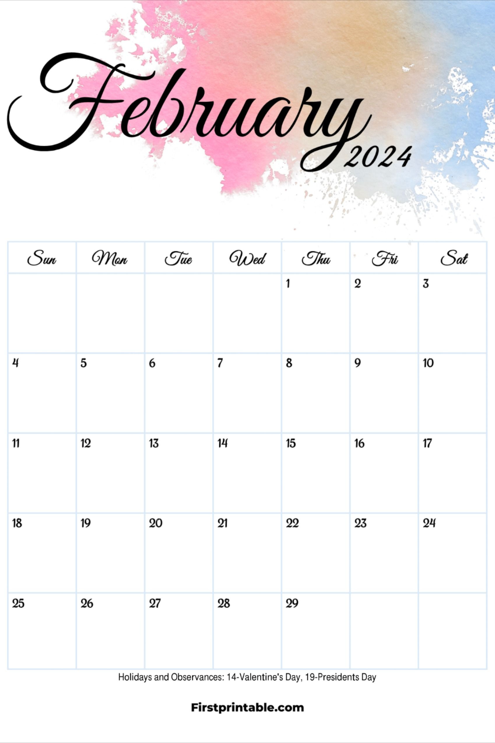 Free Printable, Editable &amp;amp; Fillable February Calendars 2024 With for Free Printable Blank February Calendar 2024