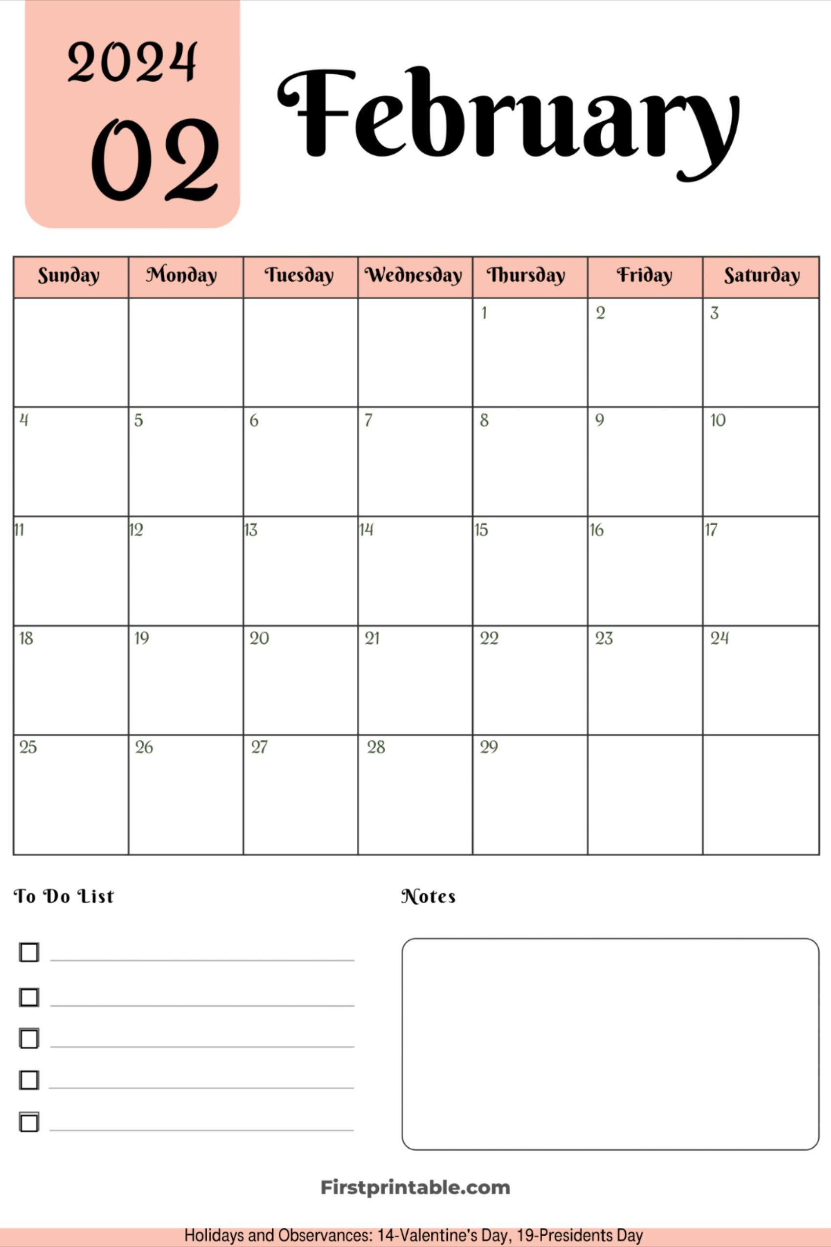 Free Printable, Editable &amp;amp; Fillable February Calendars 2024 With inside Free Printable Blank February Calendar 2024