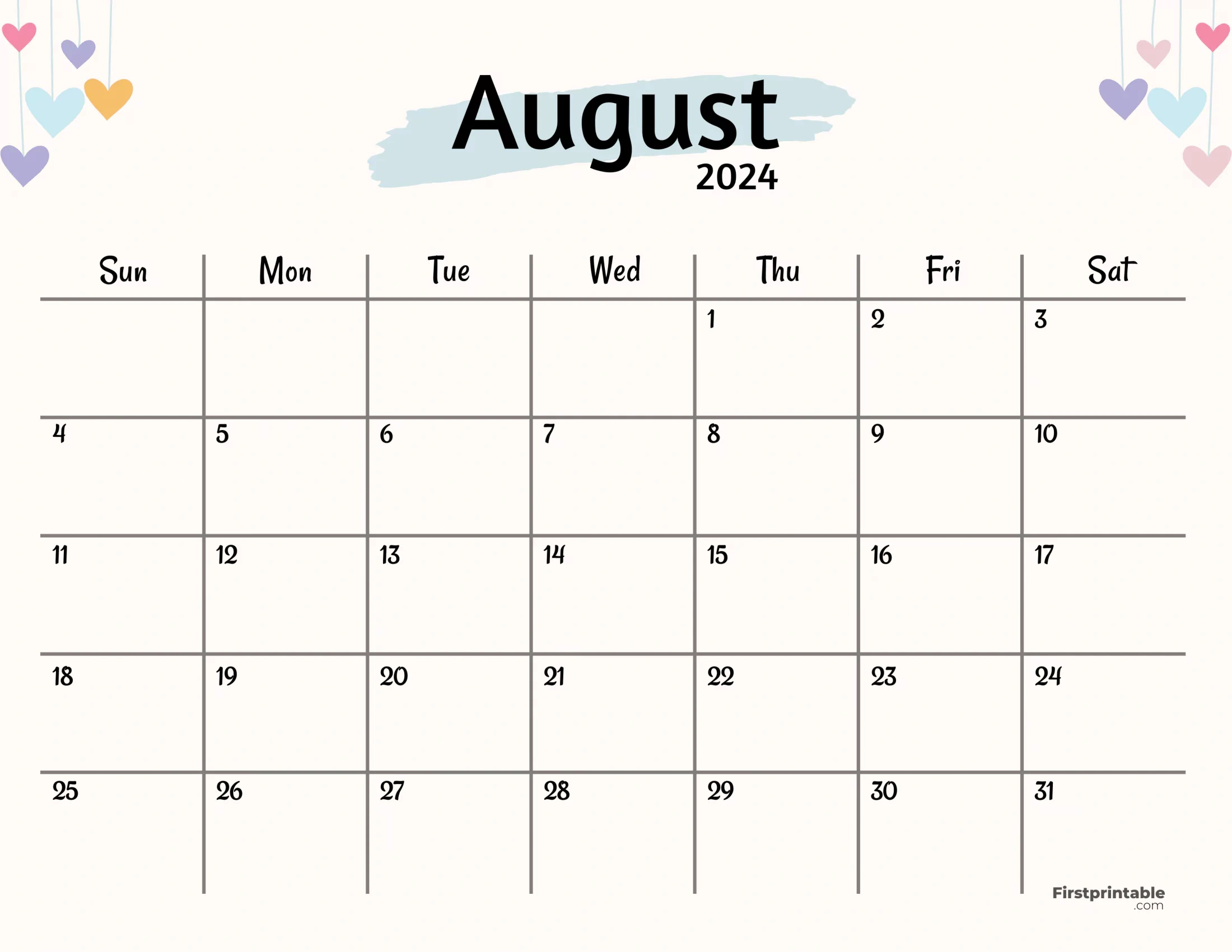 Free Printable &amp;amp; Fillable August Calendar 2024 pertaining to August Calendar Blank 2024 Printable