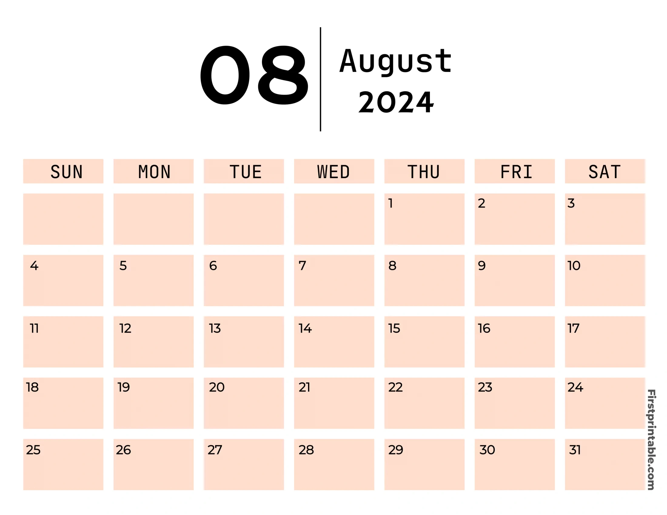 Free Printable &amp;amp; Fillable August Calendar 2024 throughout August 17 Calendar 2024