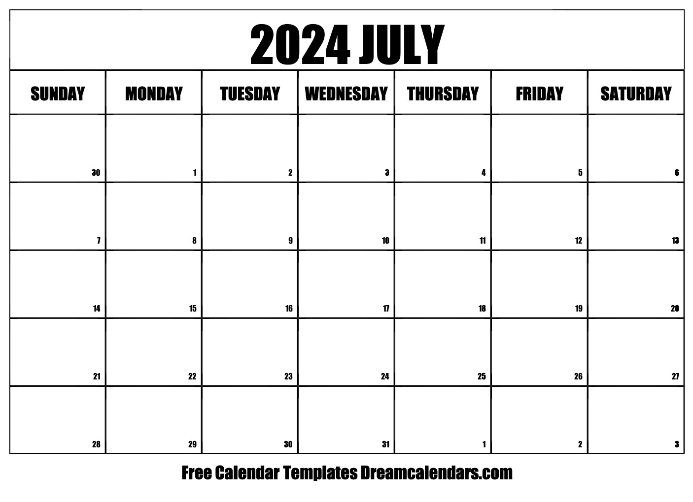 July 2024 Calendar - Free Printable With Holidays And Observances intended for Free Printable Calendar July And August 2024