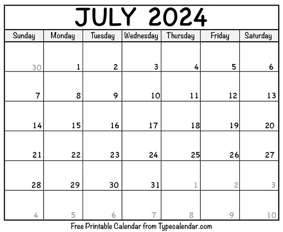 July 2024 Calendars | Free Printable Templates intended for Free Printable July And August 2024 Calendar