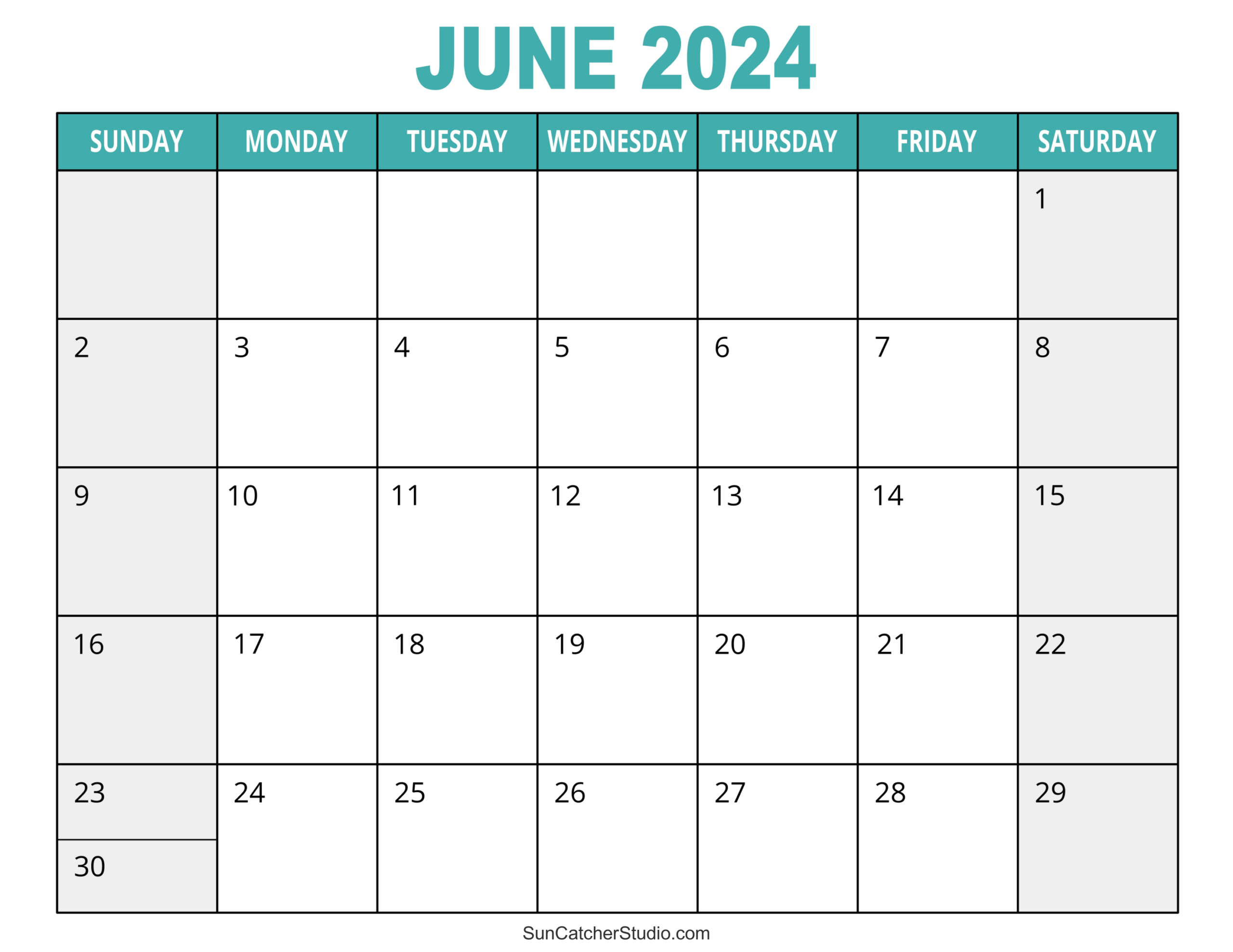 June 2024 Calendar (Free Printable) – Diy Projects, Patterns pertaining to Free Printable Calendar August 2024 June 2024