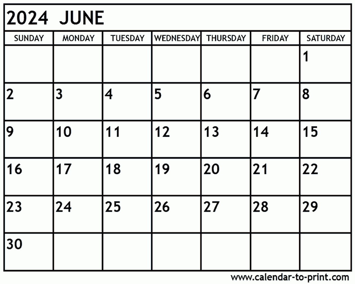 June 2024 Calendar Printable intended for Free Printable Calendar 2024 May And June