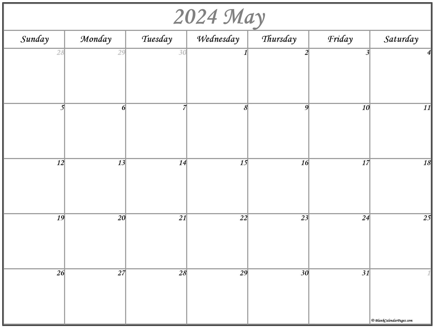 May 2024 Calendar | Free Printable Calendar regarding Free Printable Blank June 2024 Calendar