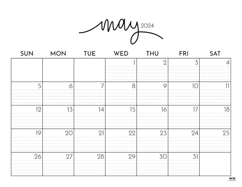 May 2024 Calendars - 50 Free Printables | Printabulls pertaining to Free Printable Calendar 2024 May