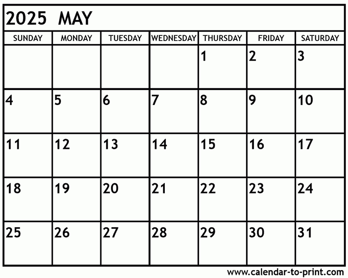 May 2025 Calendar Printable with August 2024 May 2025 Calendar Printable