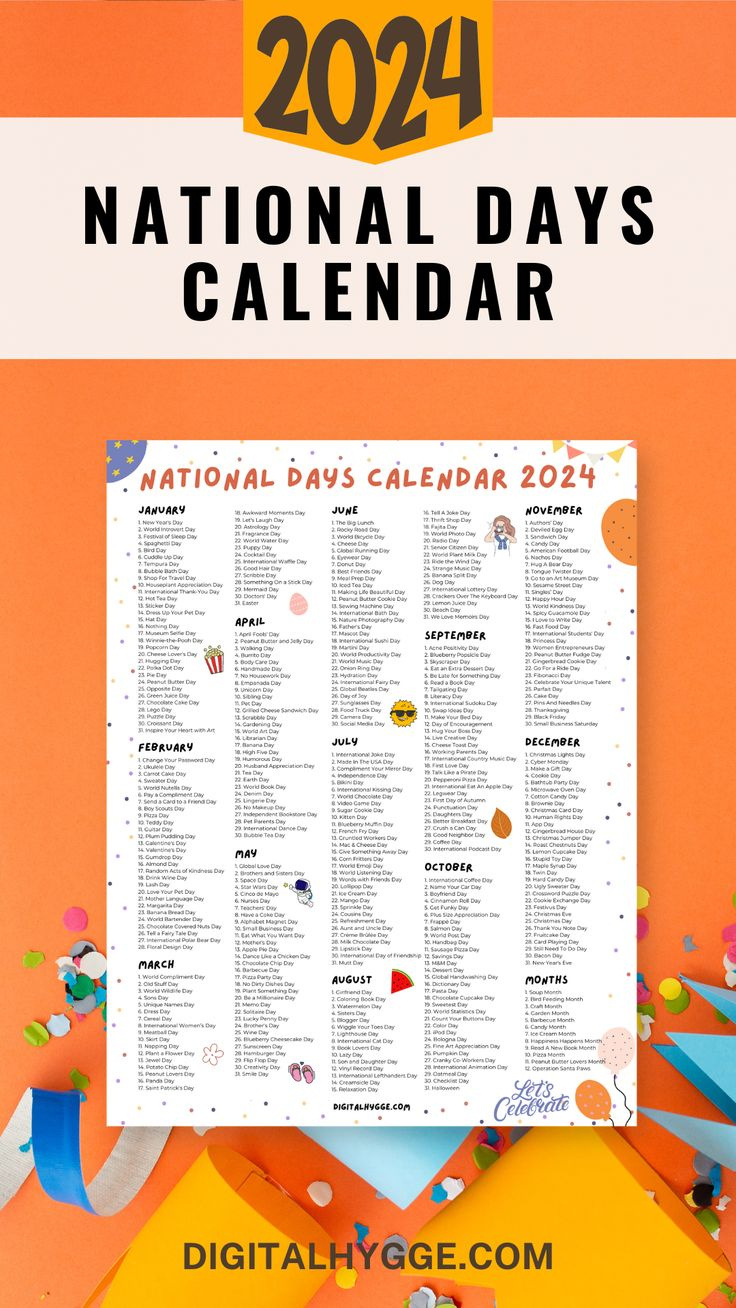 National Days Calendar 2024 Printable Pdf with National Day Calendar August 2024 Printable