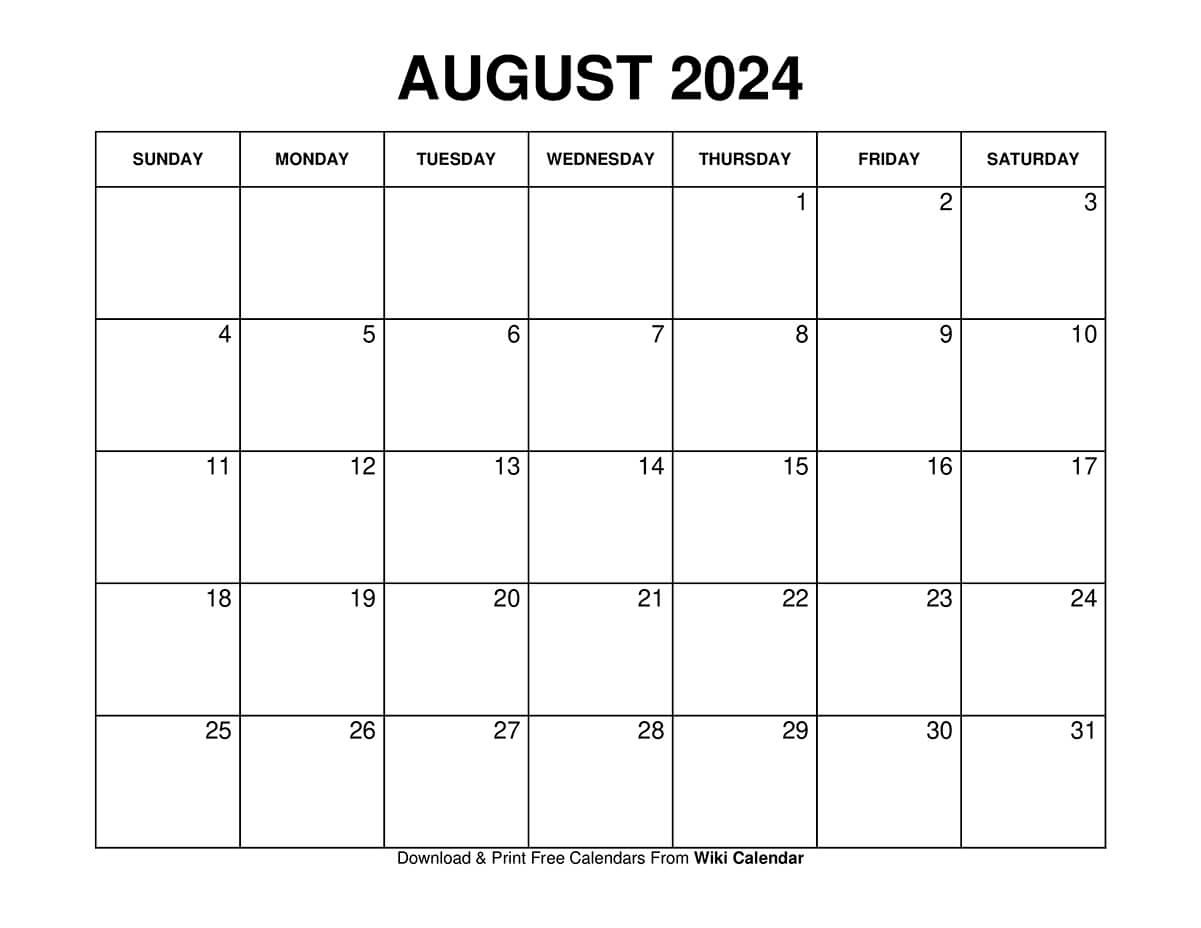 Printable August 2024 Calendar Templates With Holidays regarding August And September 2024 Calendar Printable